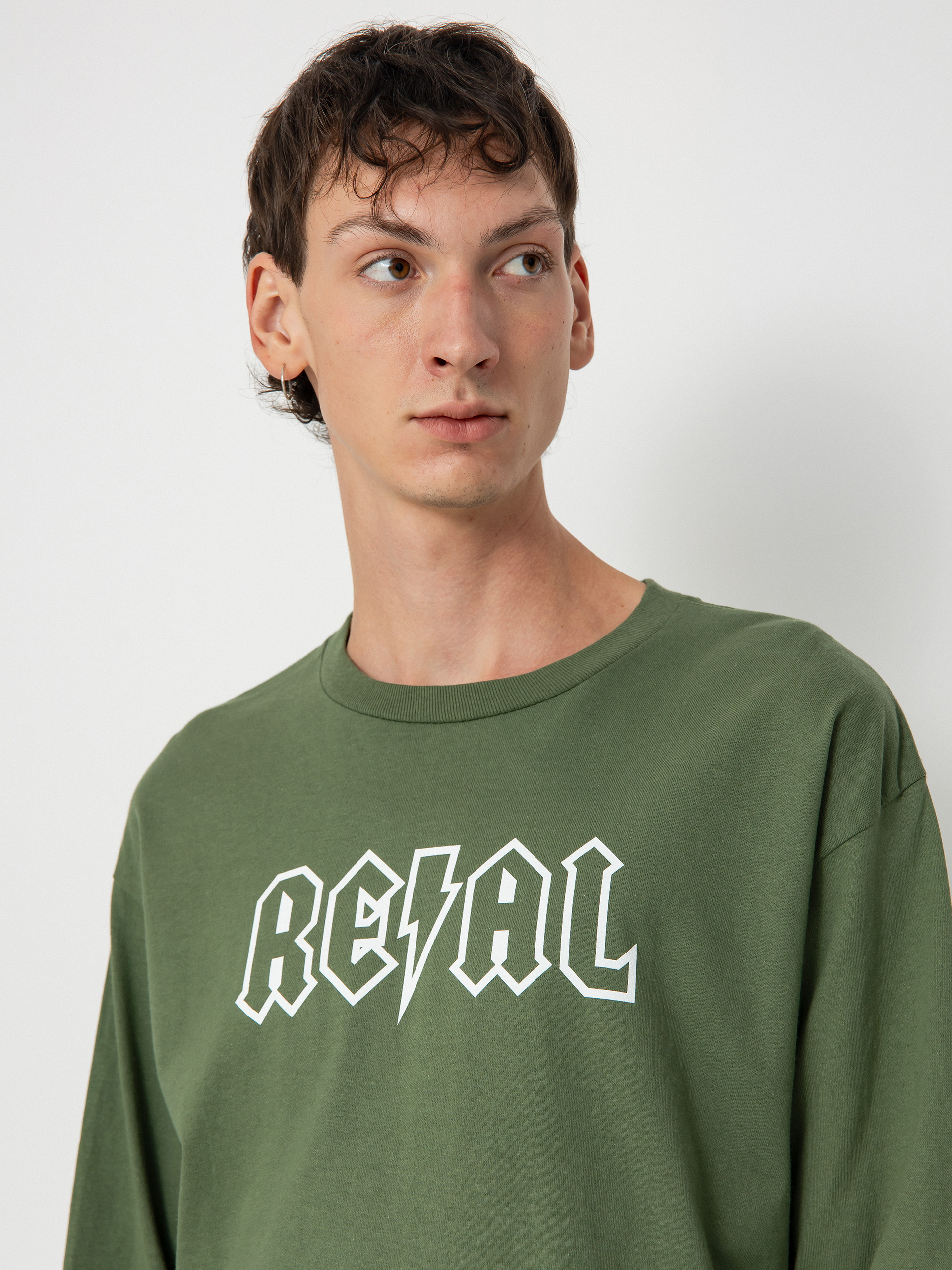 Longsleeve Real Deeds (military green/white)