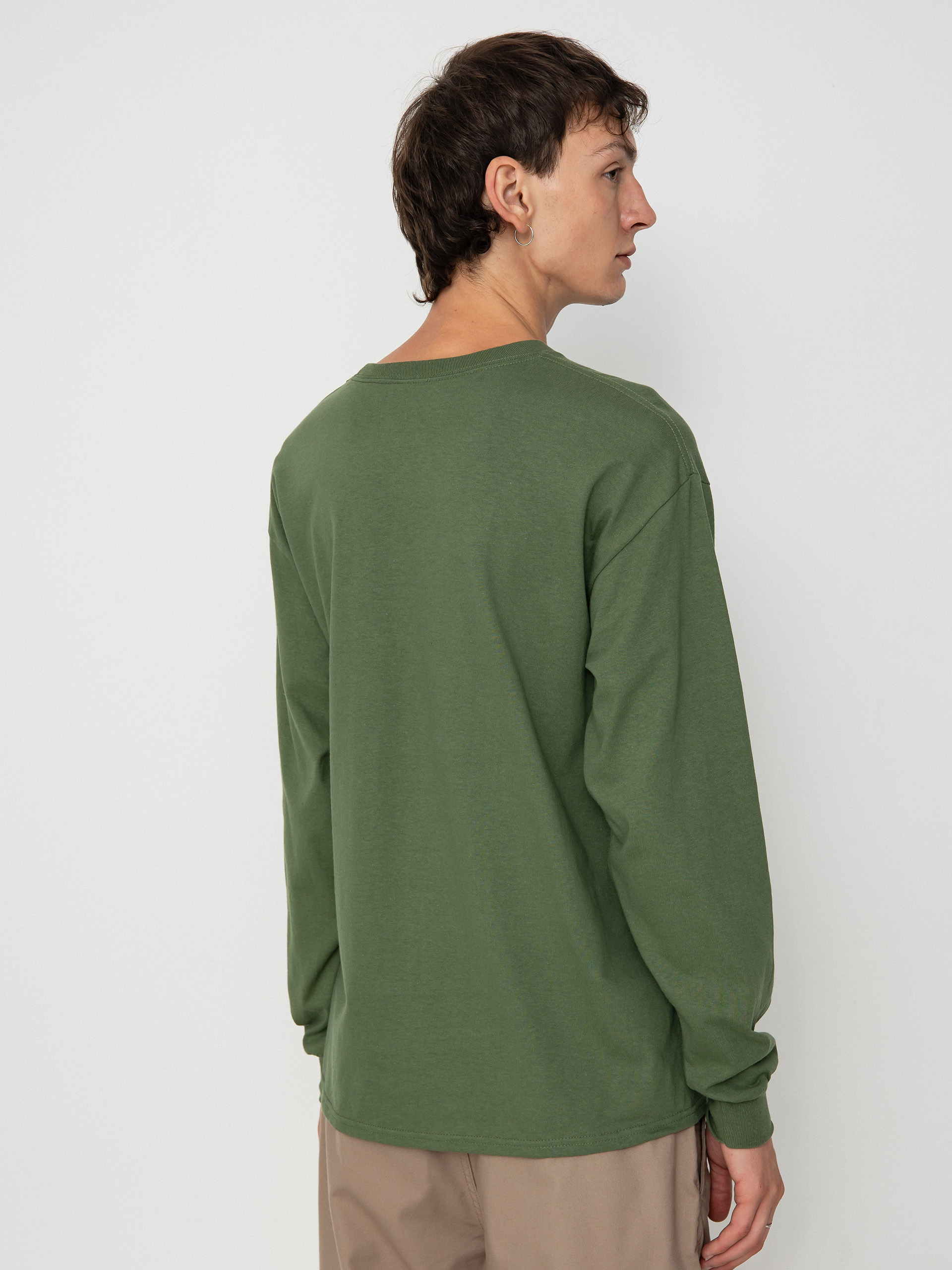 Longsleeve Real Deeds (military green/white)