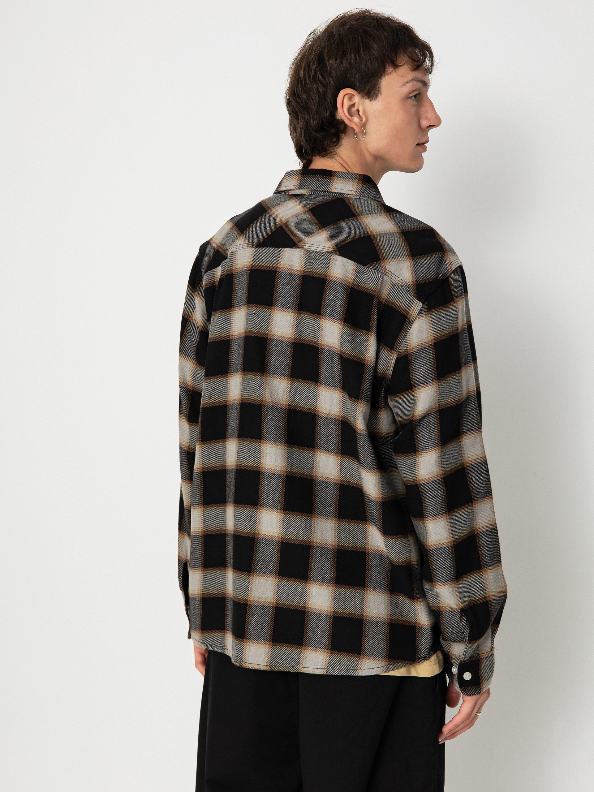 Cămașă Brixton 20Th Anniv Bowery Flannel (black/cream)