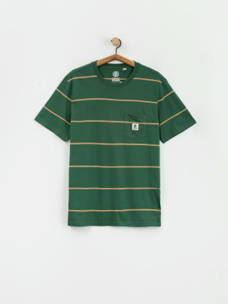 Tricou Element Basic Pocket Label (trekking green stripes)