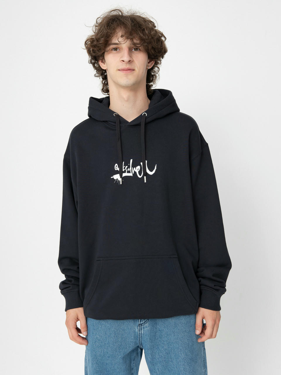 Hanorac cu glugă Quiksilver Dna Impaired Logo HD (black)