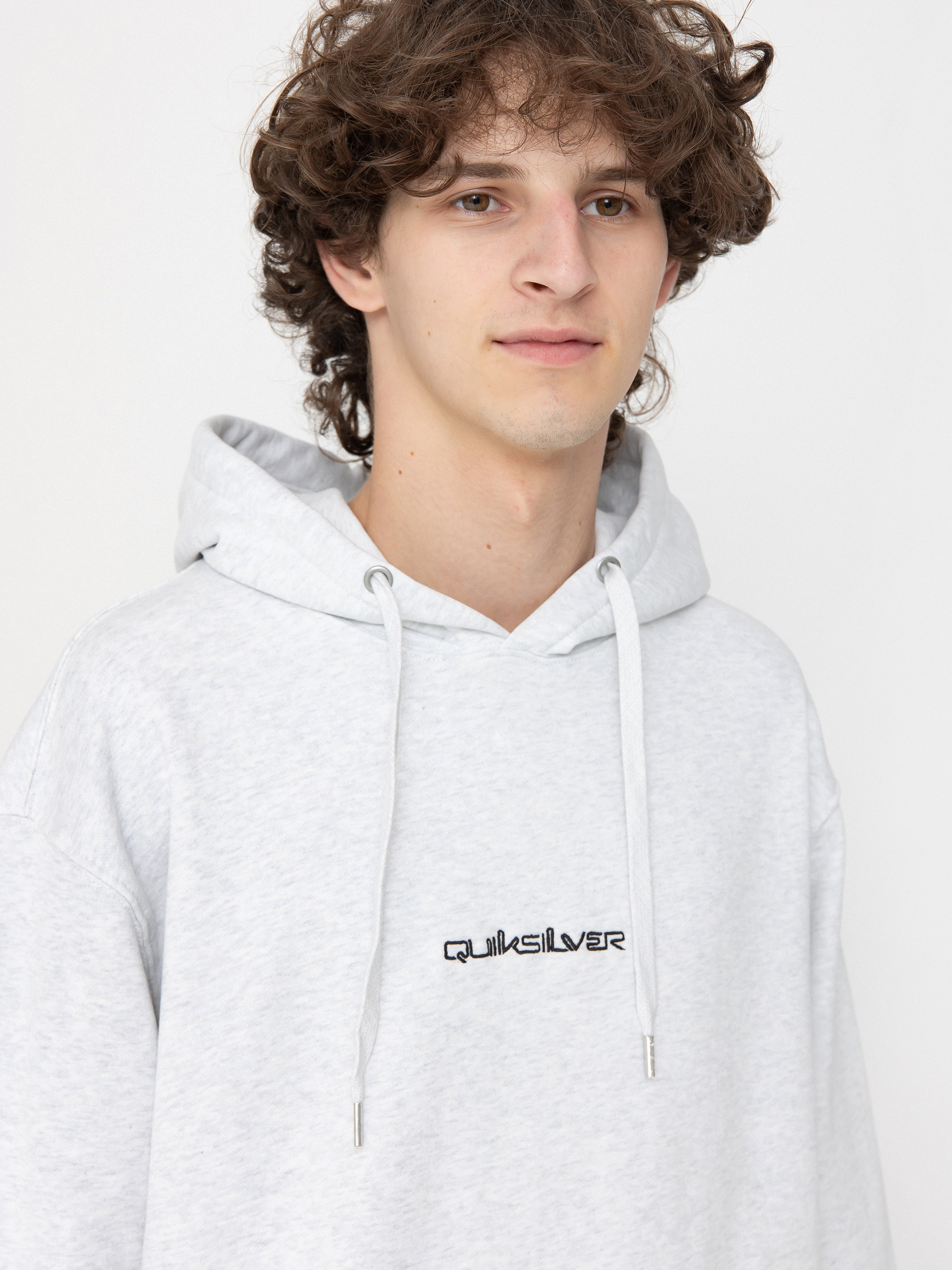 Hanorac cu glugă Quiksilver Dna Omni Logo HD (white marble heather)