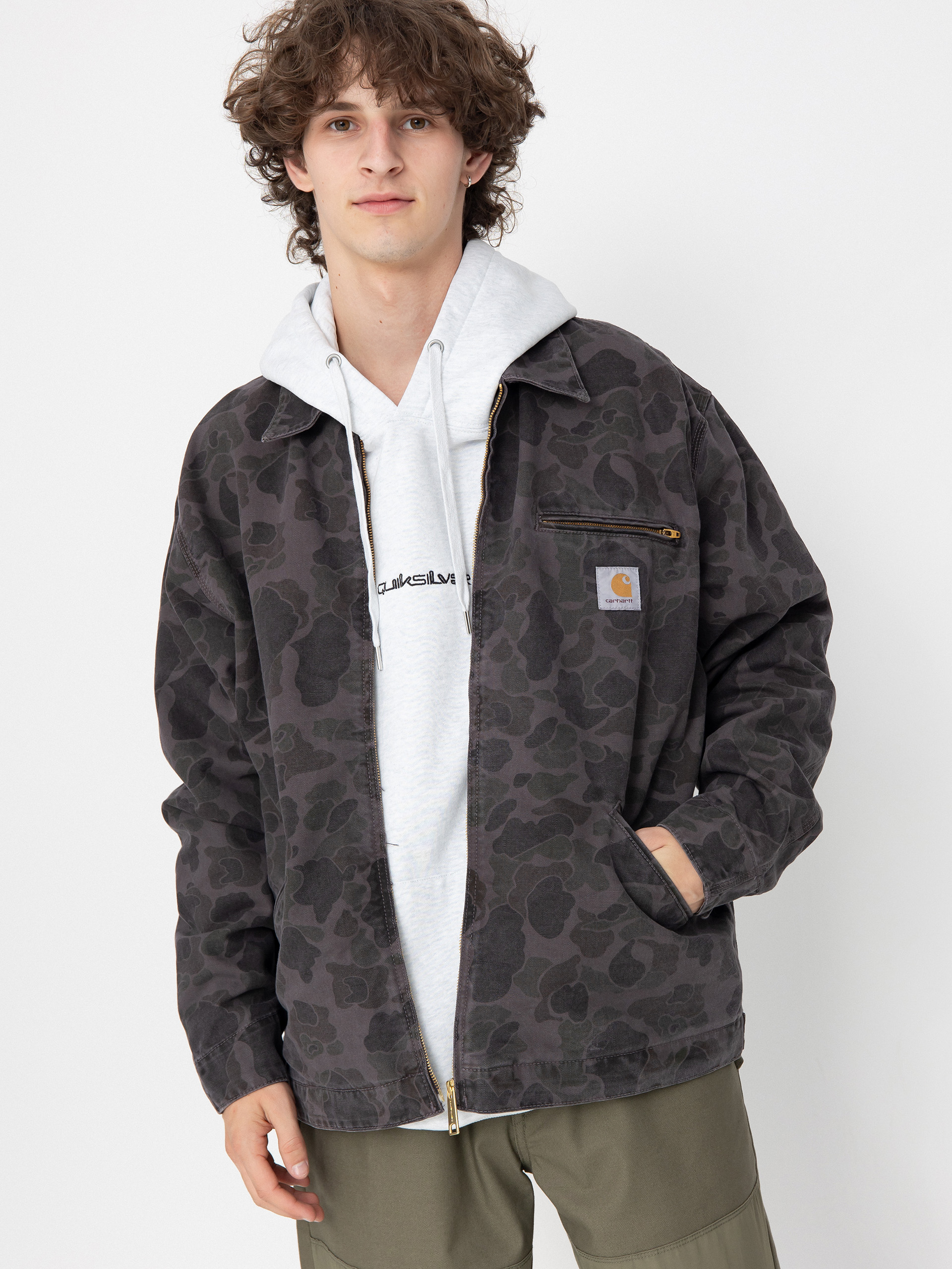 Geacă Carhartt WIP Duck Detroit - gri (camo duck/green/graphite)
