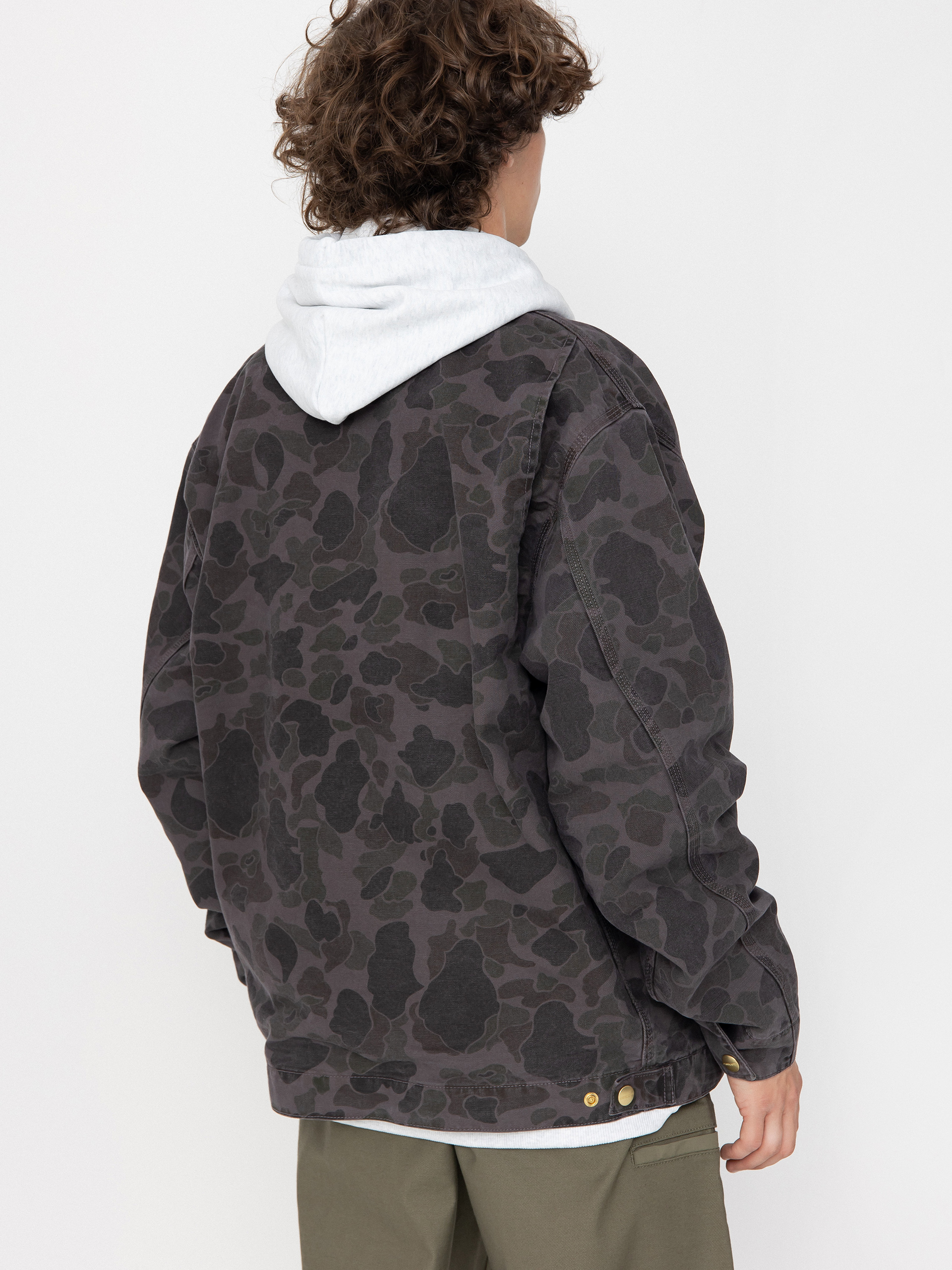Geacă Carhartt WIP Duck Detroit - gri (camo duck/green/graphite)