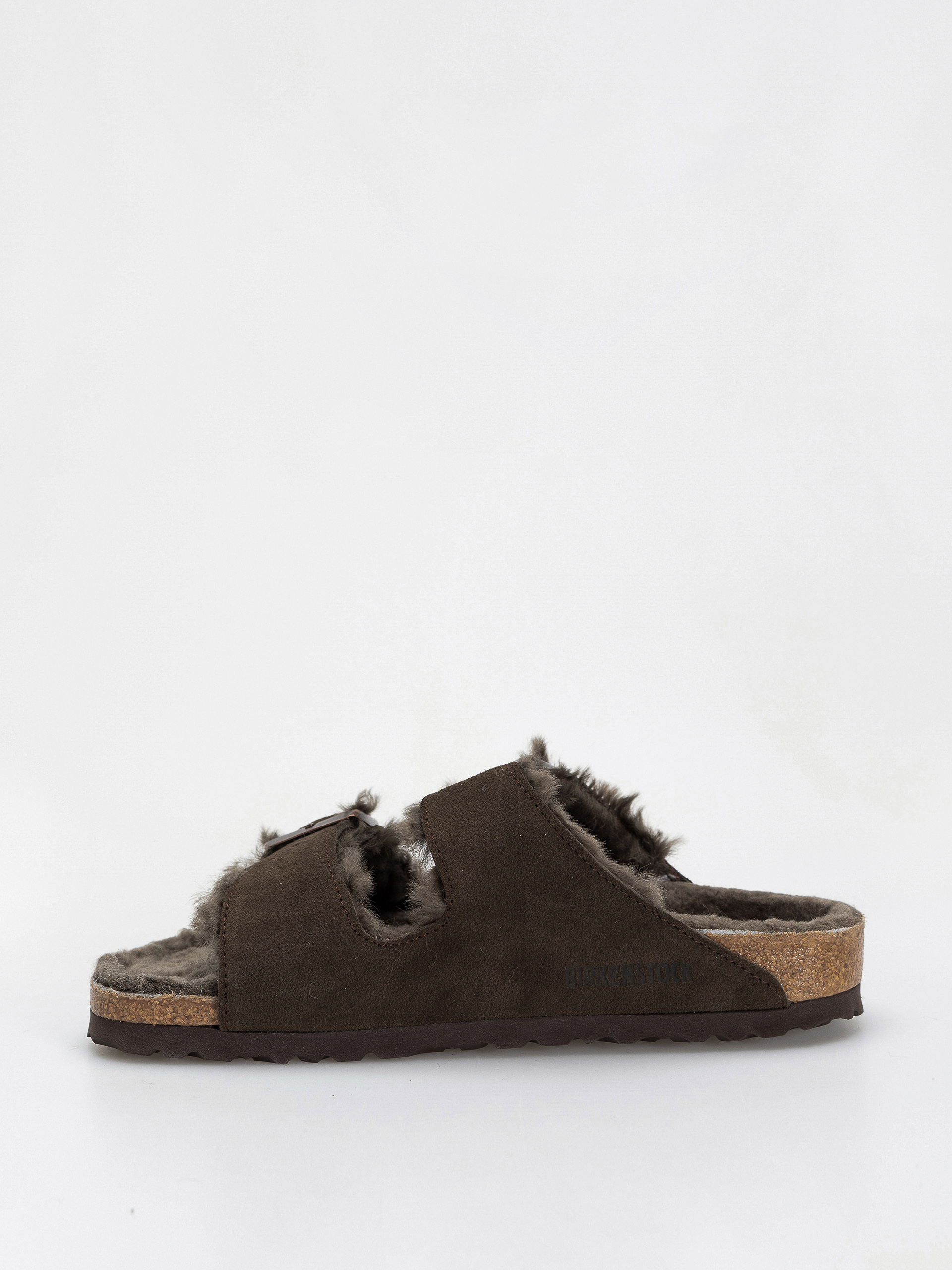 Șlapi Birkenstock Arizona Shearling Suede Leather Fur Narrow Wmn (mocha)