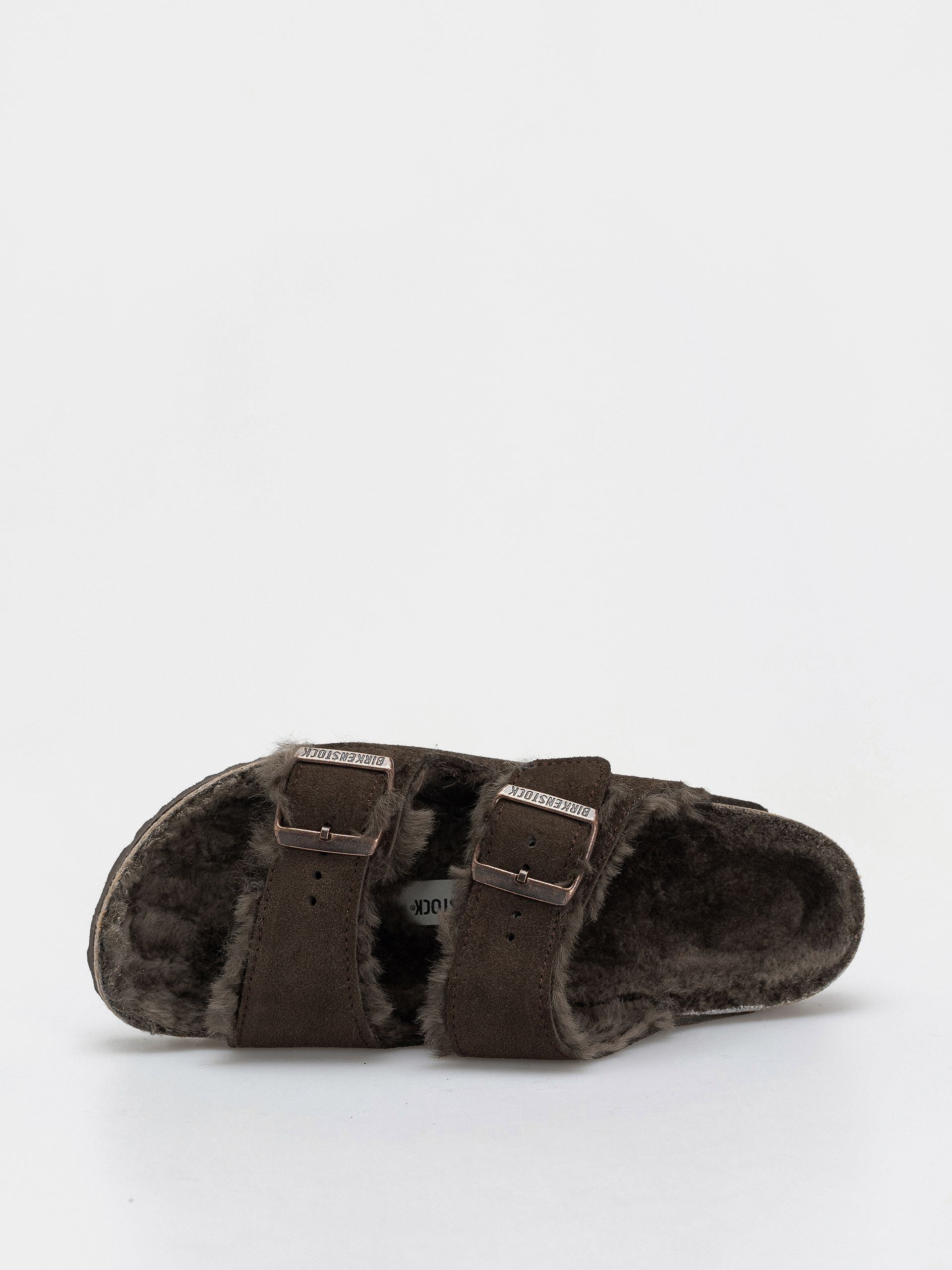 Șlapi Birkenstock Arizona Shearling Suede Leather Fur Narrow Wmn (mocha)