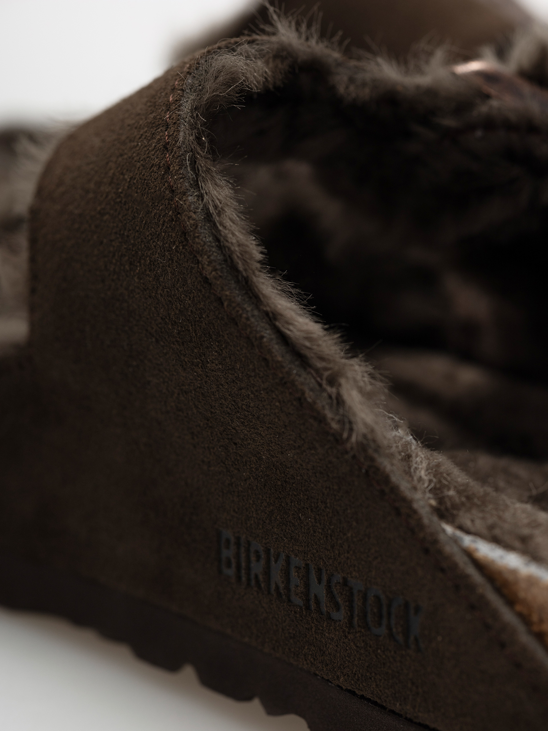 Șlapi Birkenstock Arizona Shearling Suede Leather Fur Narrow Wmn (mocha)