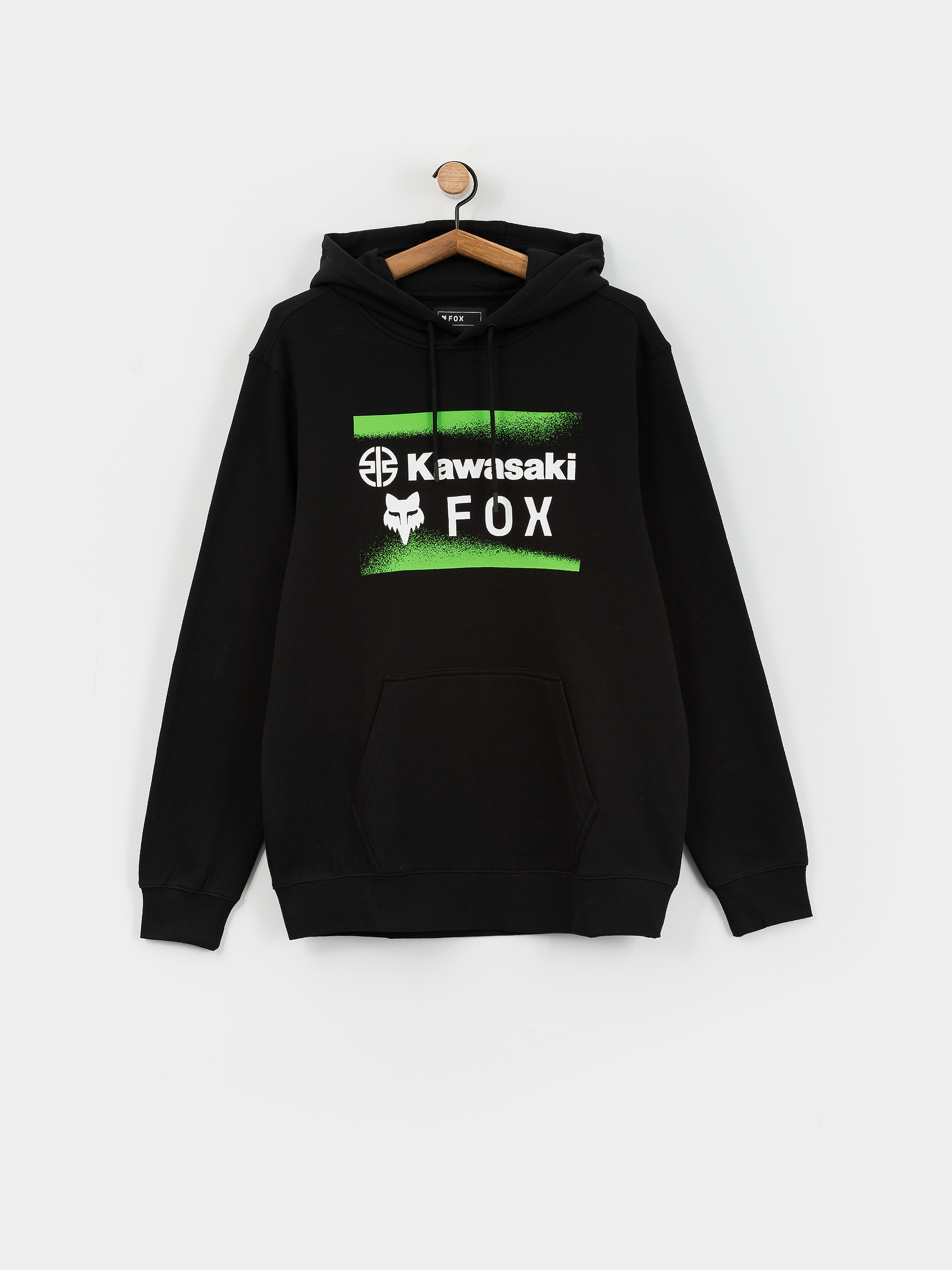 Hanorac cu glugă Fox X Kawasaki HD - negru (black)