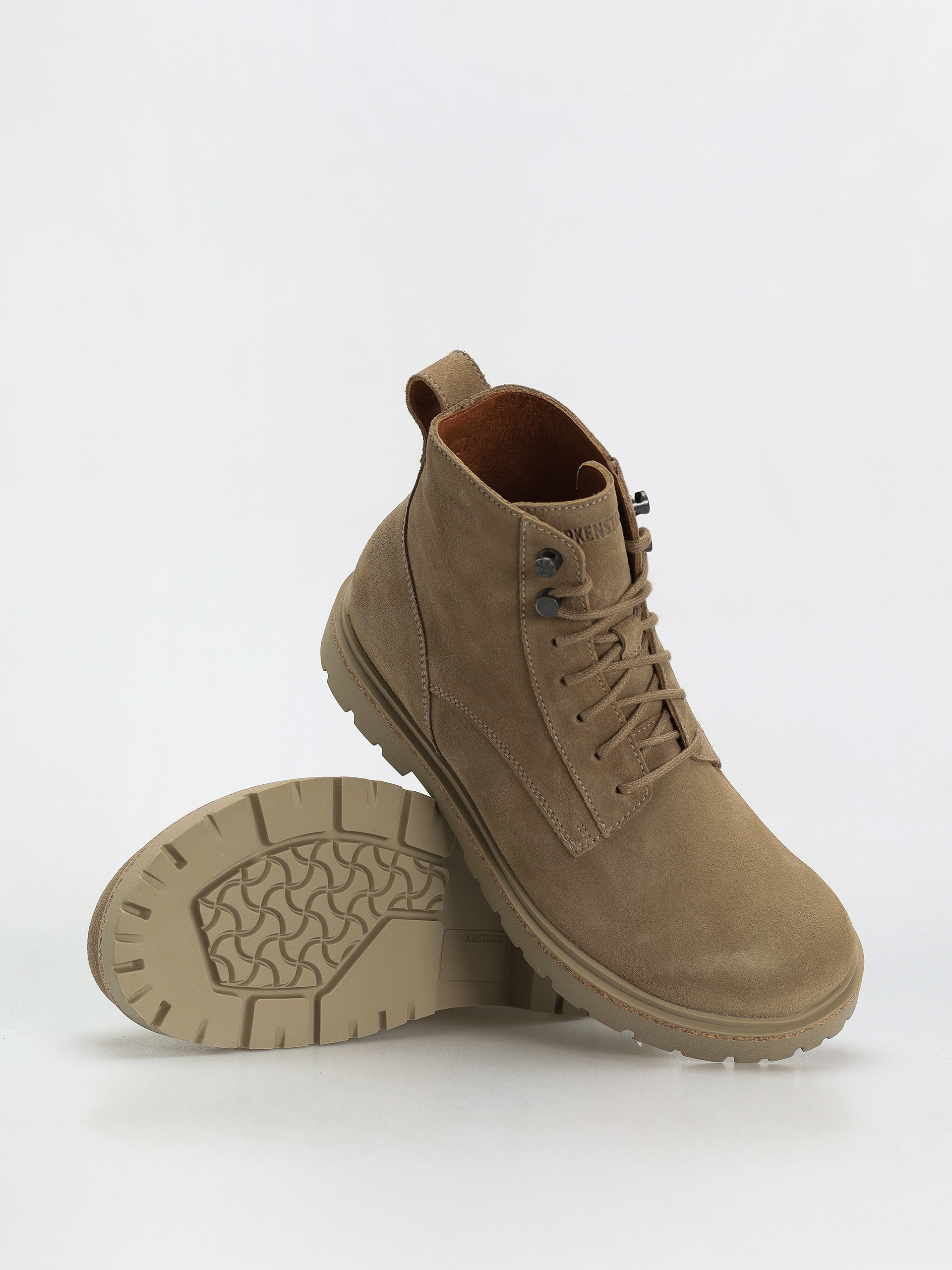 Pantofi Birkenstock Highwood Lace Mid Suede Leather Regular (taupe)