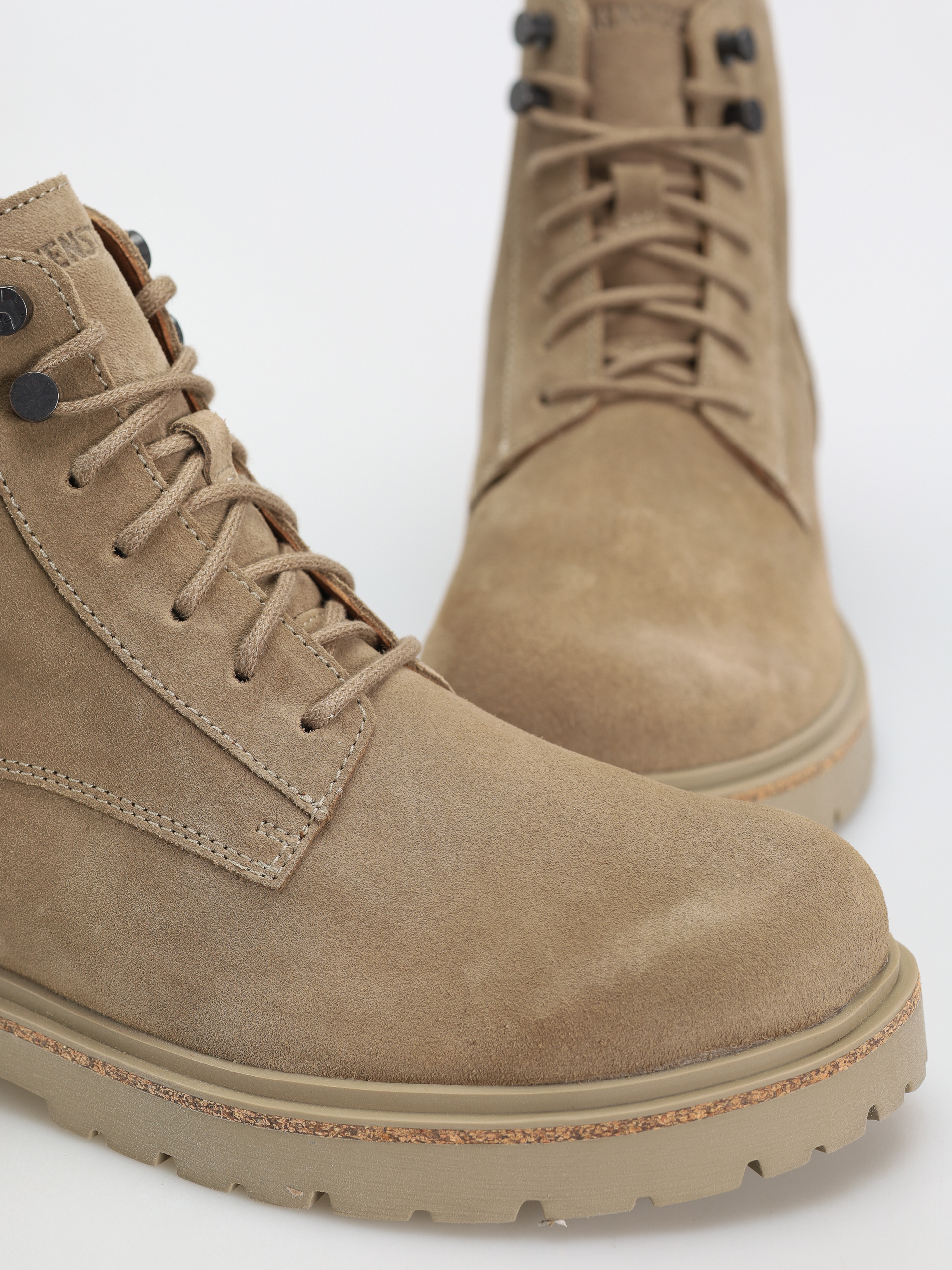 Pantofi Birkenstock Highwood Lace Mid Suede Leather Regular (taupe)