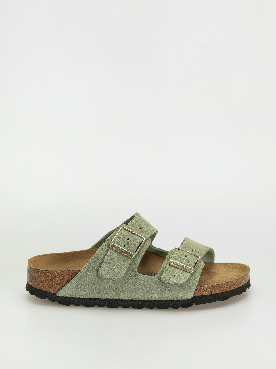 Șlapi Birkenstock Arizona Soft Footbed Suede Leather Narrow Wmn (green tea)