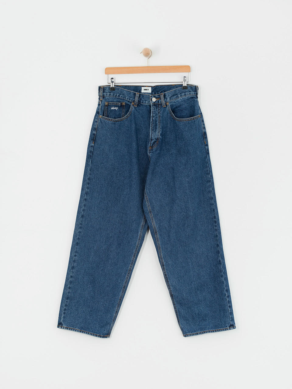 Pantaloni OBEY Bigwig Baggy Denim (stone wash indigo)