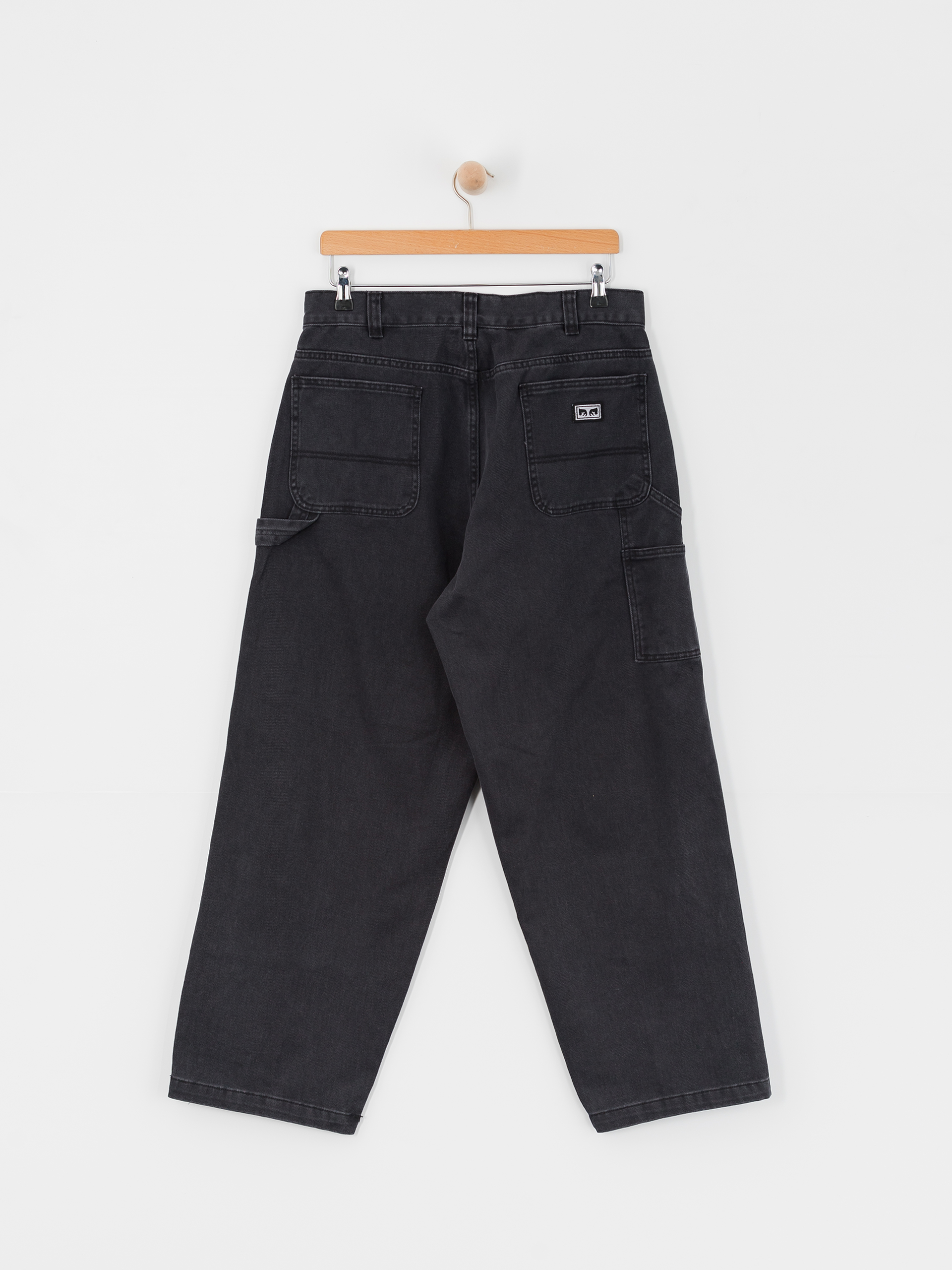 Pantaloni OBEY Bigwig Denim Carpenter - negru (black faded wash)