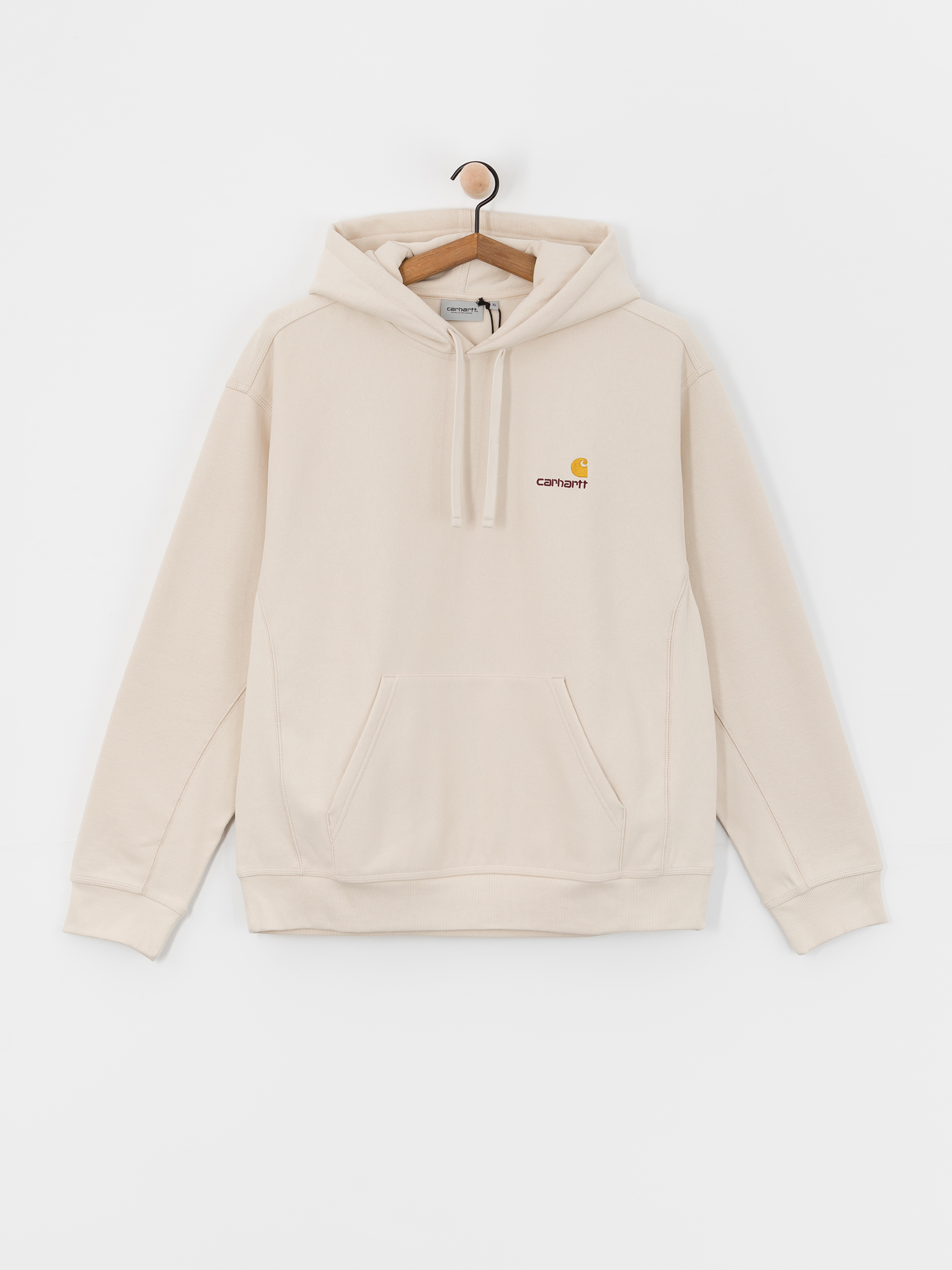 Hanorac cu glugă Carhartt WIP American Script HD (moonbeam)