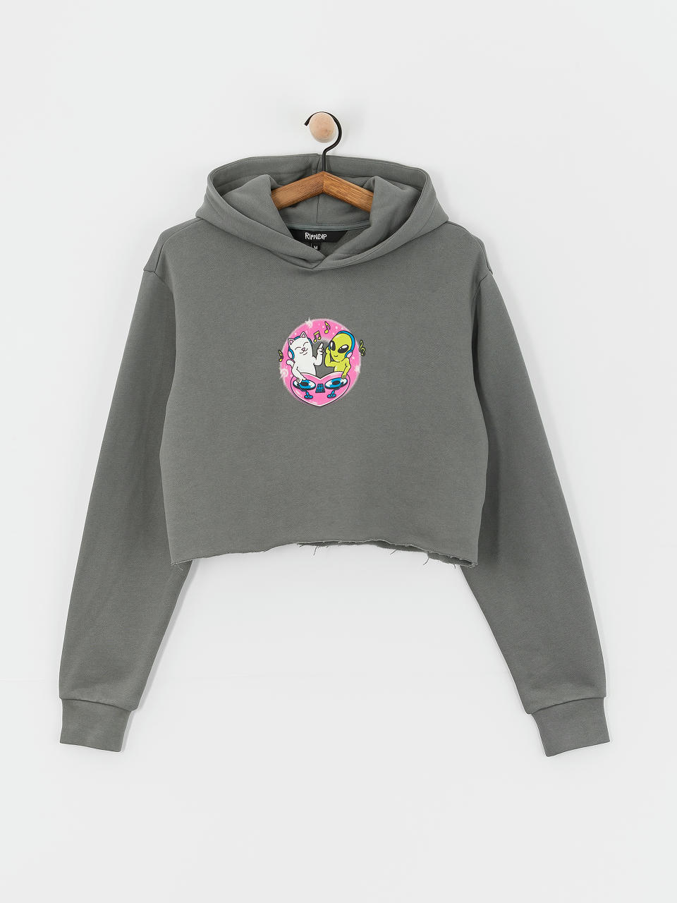 Hanorac cu glugă RipNDip Love Is Ripndip Cropped HD (charcoal)