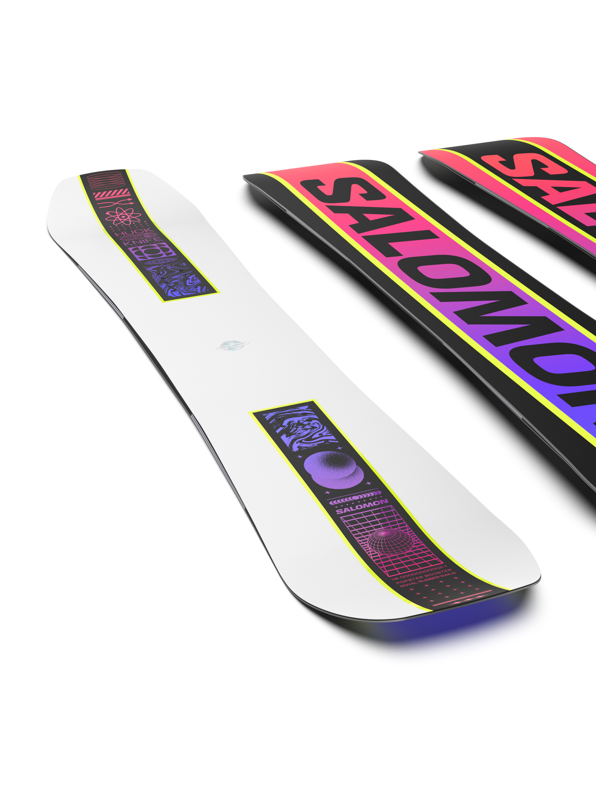 Snowboard Salomon Huck Knife - alb, negru, multicolor (white/black)
