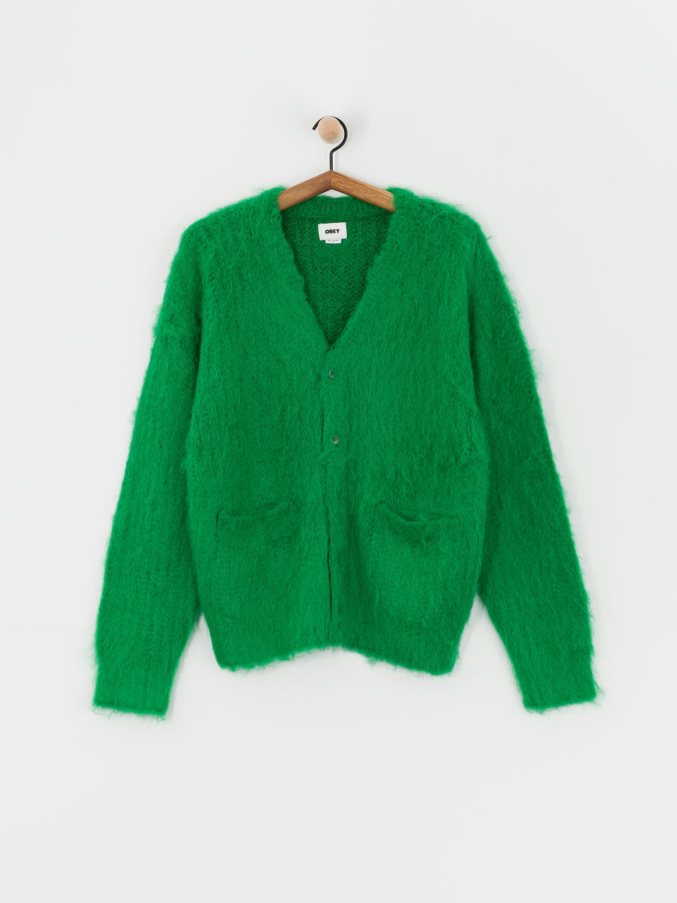 Pulover OBEY Patron Cardigan (bright green)