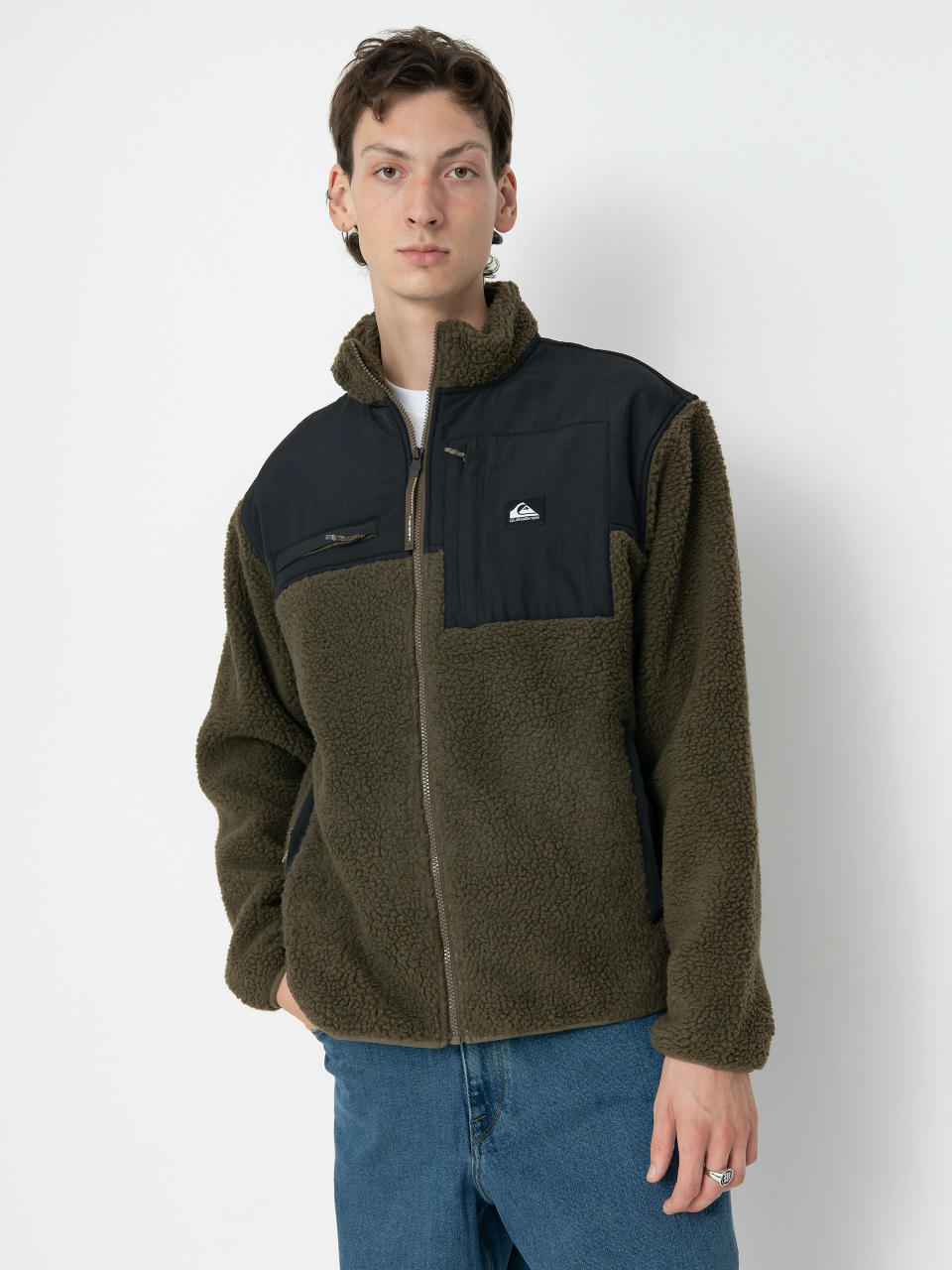 Hanorac din fleece Quiksilver Shallow Water FZ (canteen)