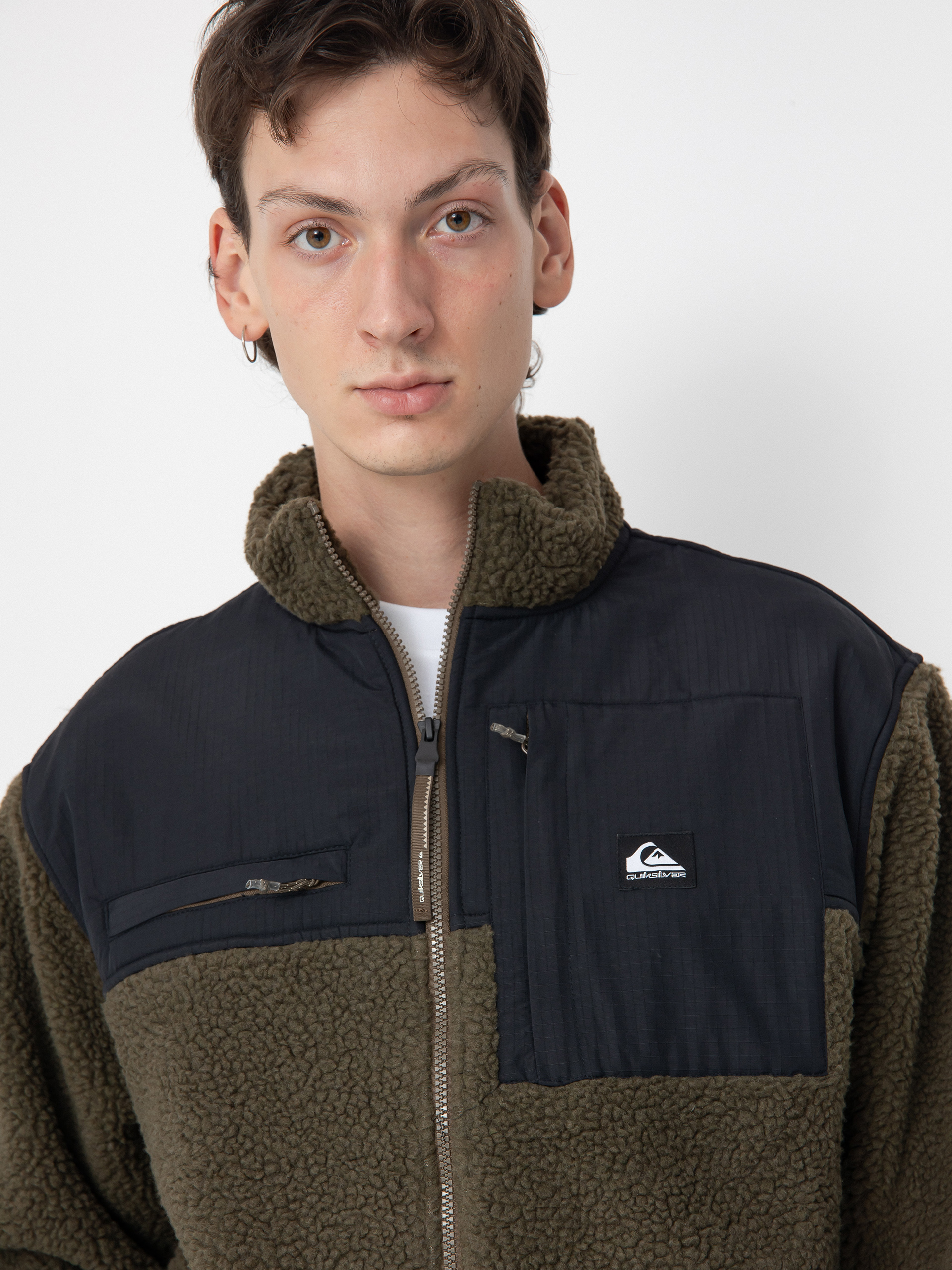 Pentru bărbați Hanorac din fleece Quiksilver Shallow Water FZ (canteen)