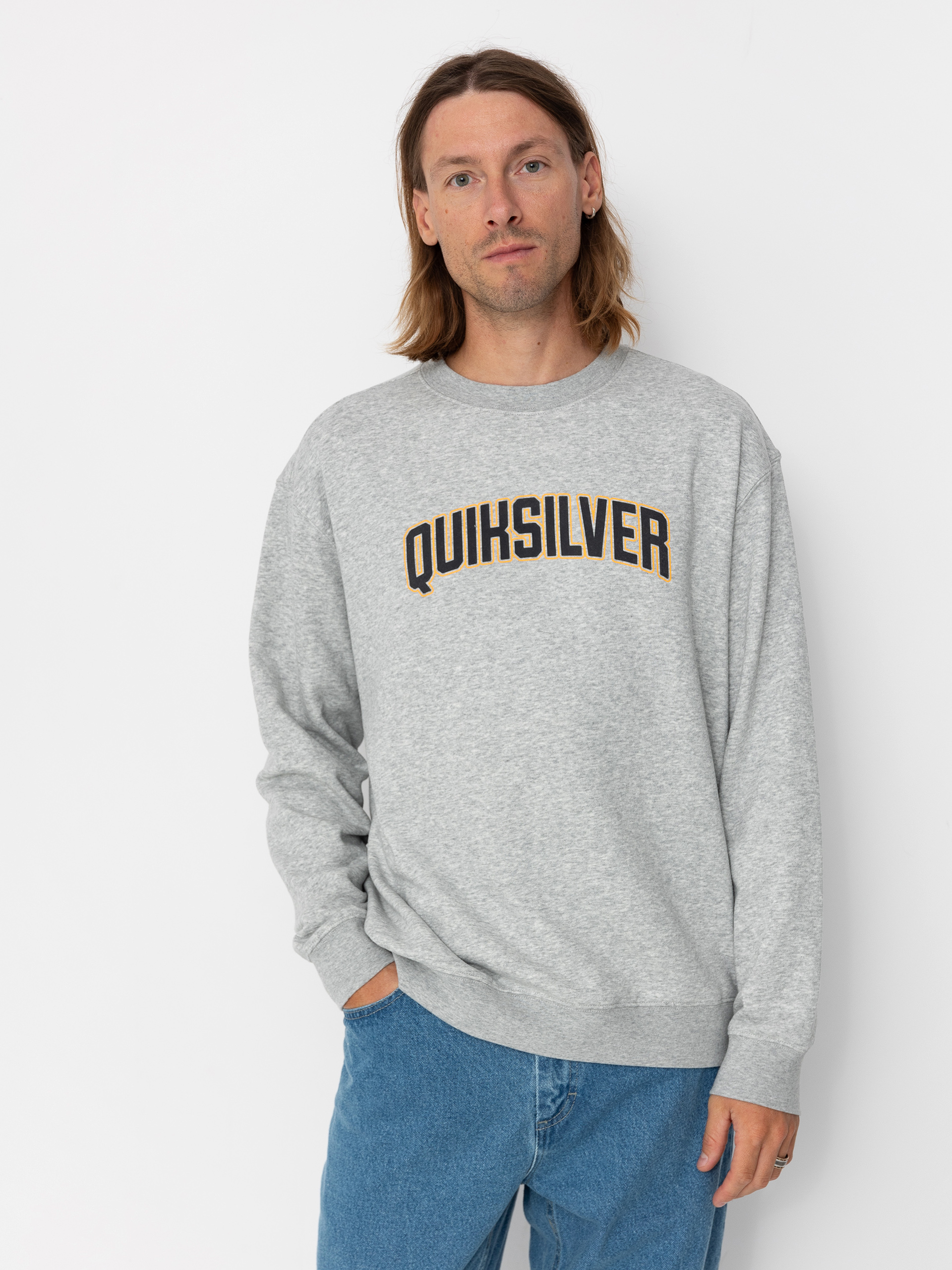 Hanorac Quiksilver Graphic Crew (light grey heather)