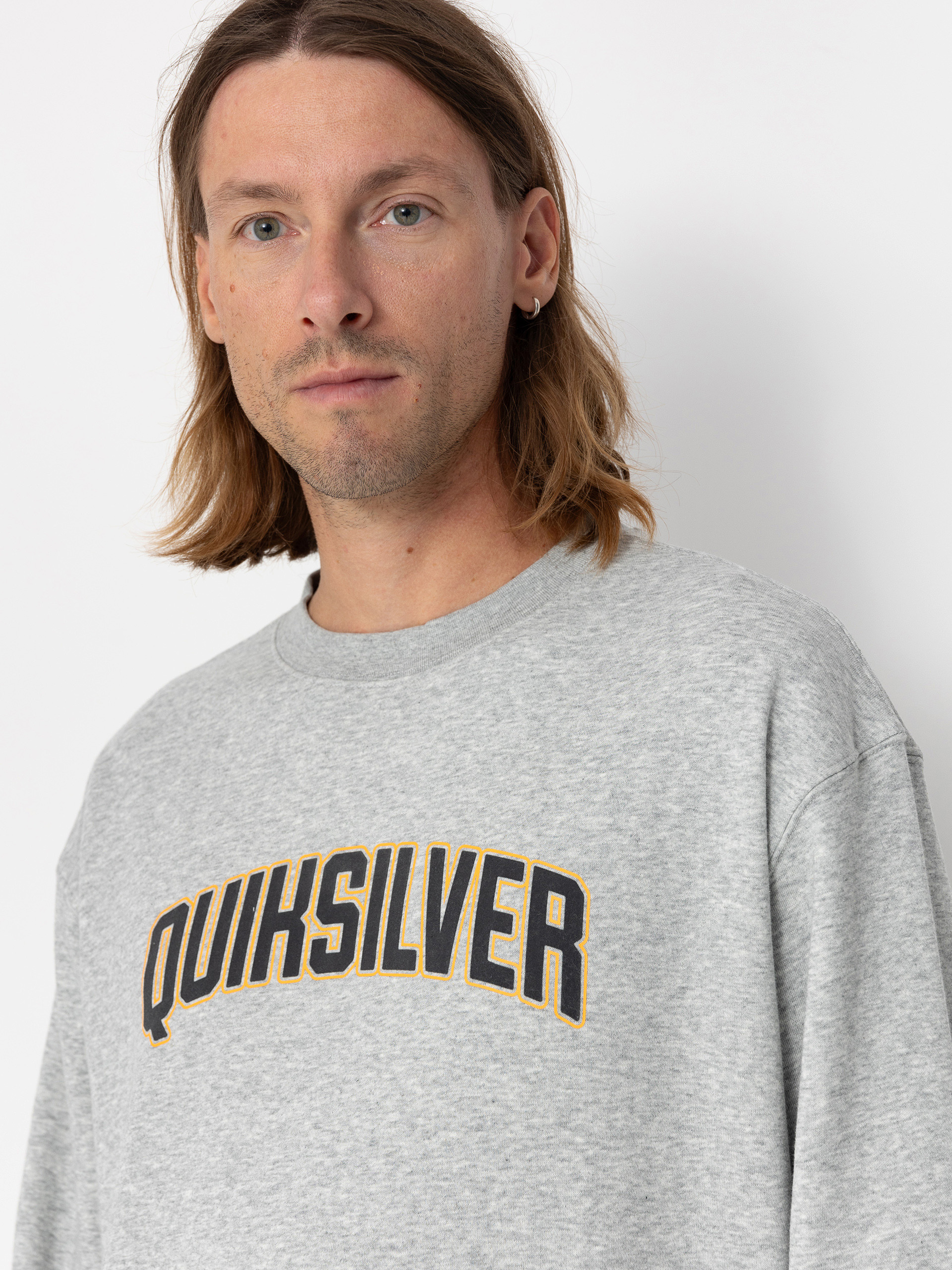 Hanorac Quiksilver Graphic Crew (light grey heather)