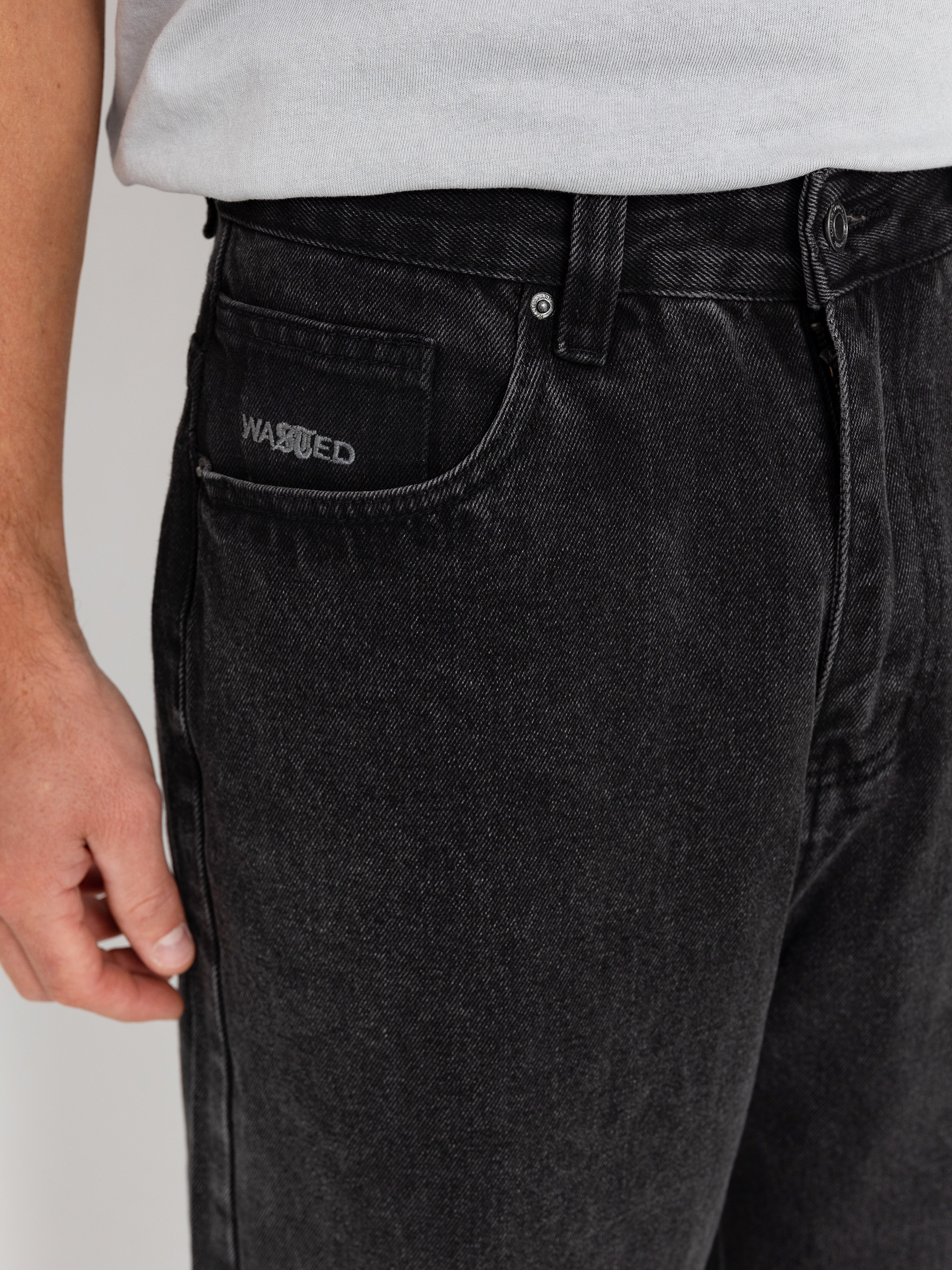 Pantaloni Wasted Paris Kingdom Curve Casper (faded black)