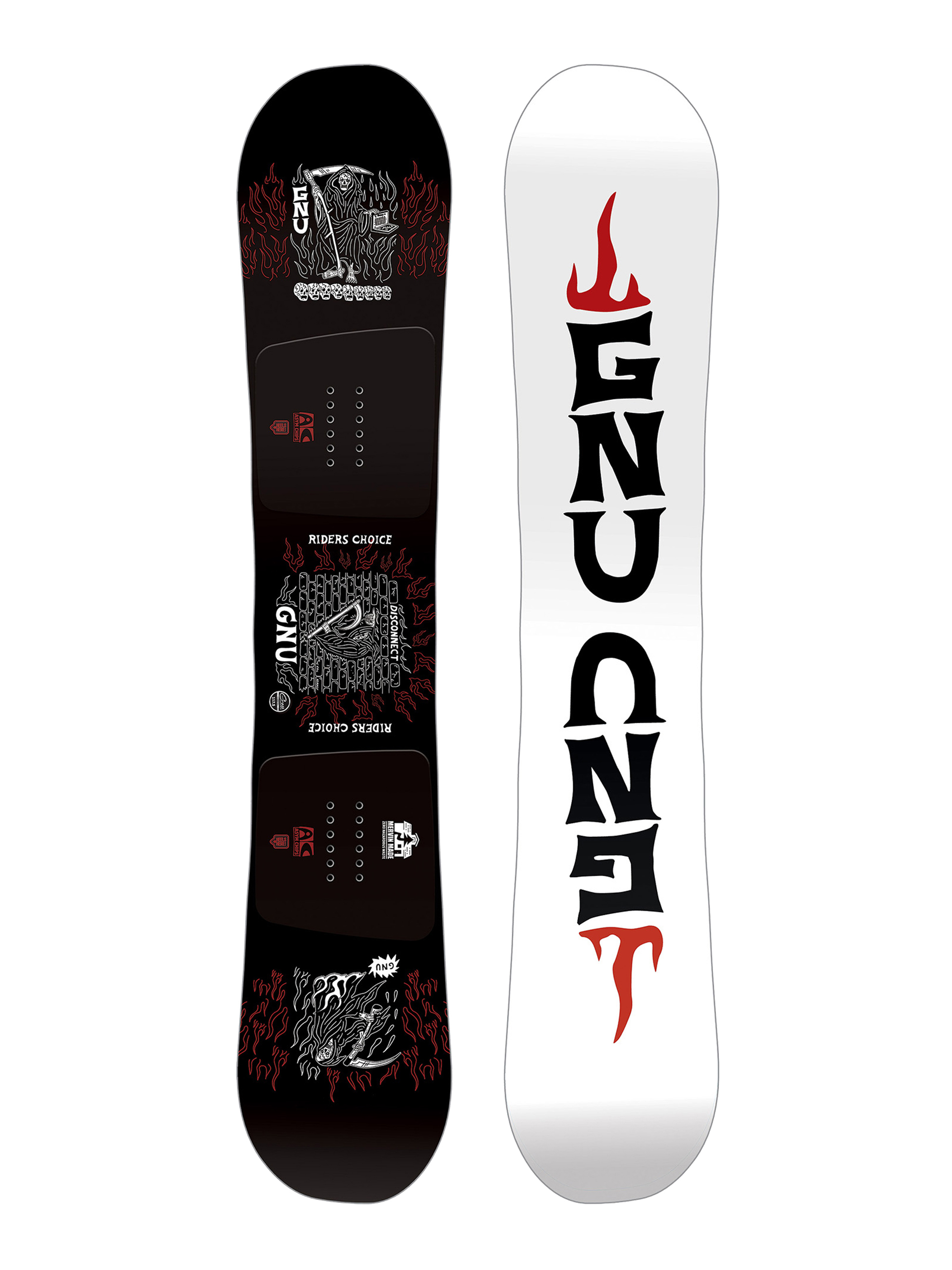 Snowboard Gnu Riders Choice - alb, negru (white)