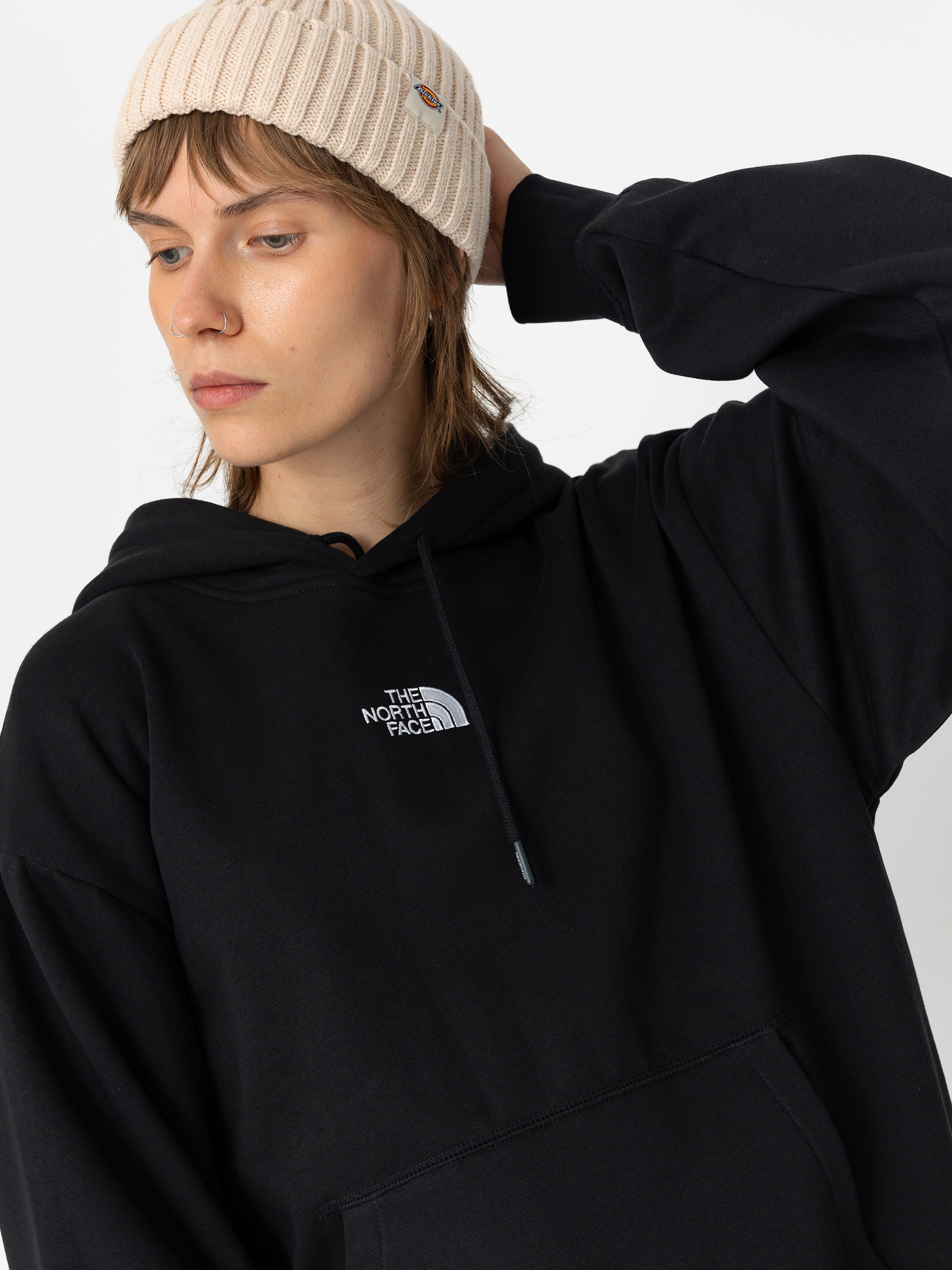Hanorac cu glugă The North Face Essential Oversize HD Wmn (tnf black)