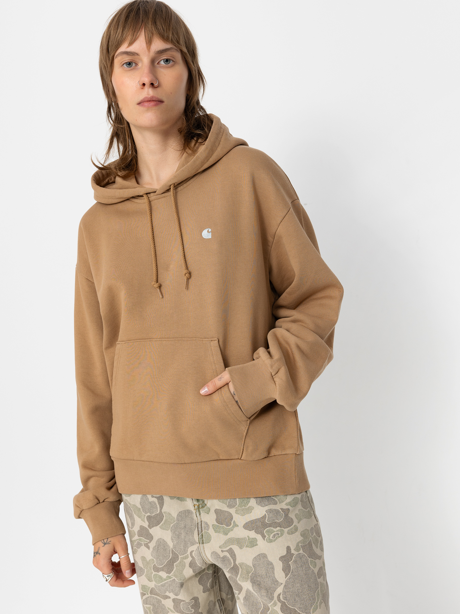 Hanorac cu glugu0103 Carhartt WIP Casey HD Wmn (peanut/silver)