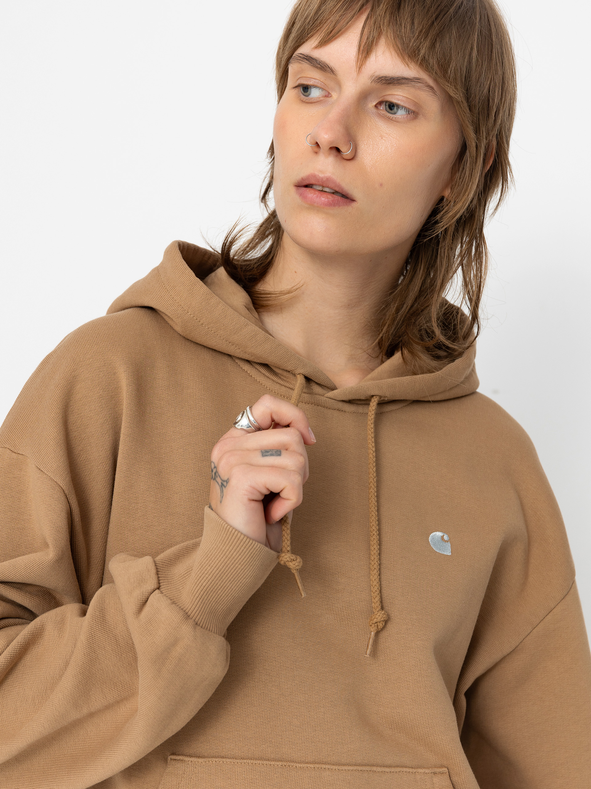 Hanorac cu glugă Carhartt WIP Casey HD Wmn (peanut/silver)