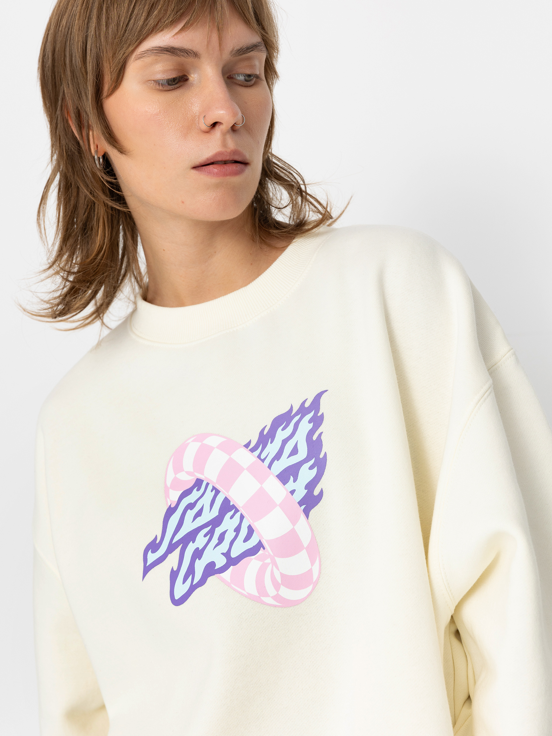 Hanorac Santa Cruz Goal Flame Front Wmn (off white)