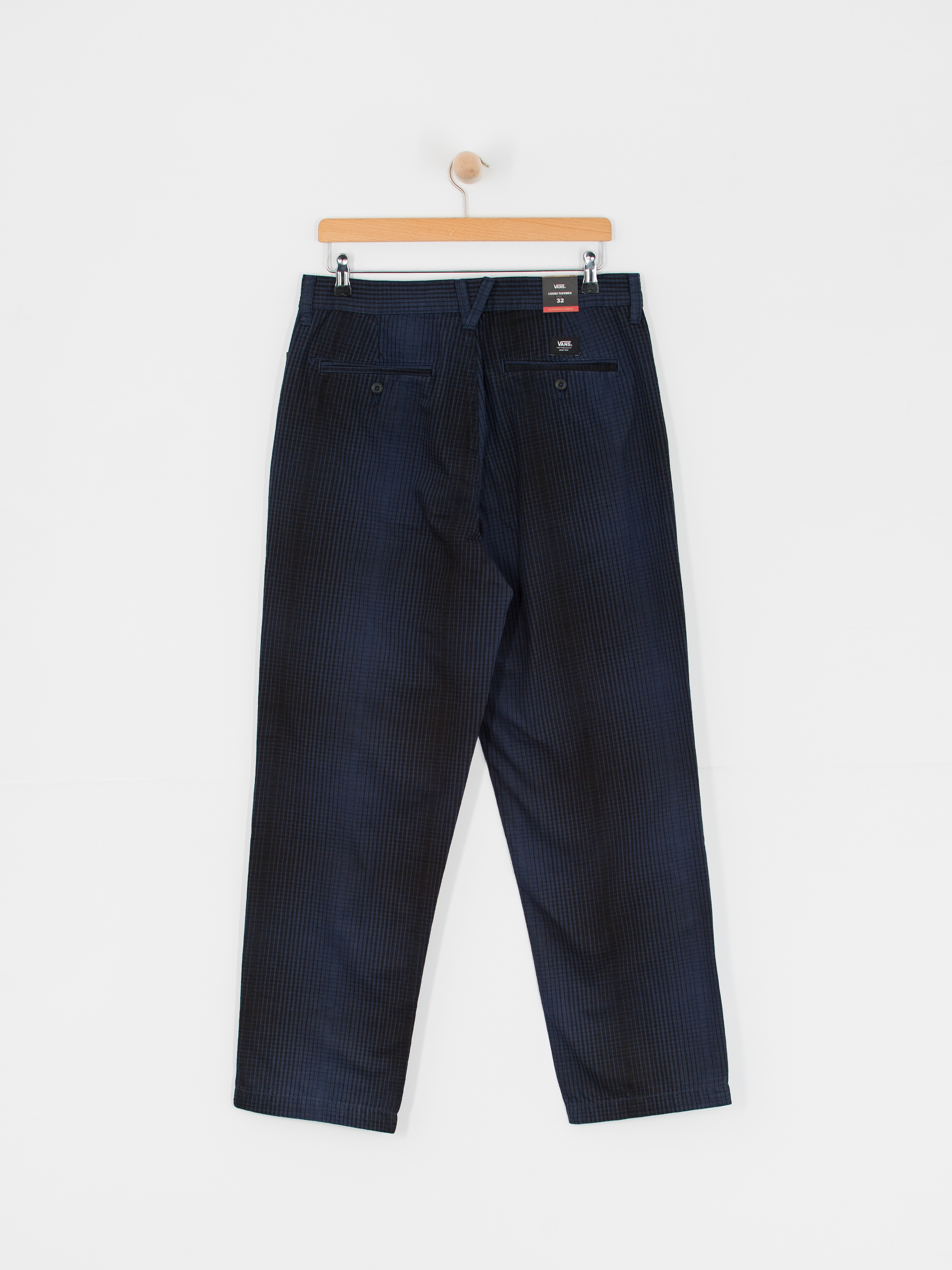 Pantaloni Vans Authentic Chino Loose Tapered Plaid (dress blues/black)