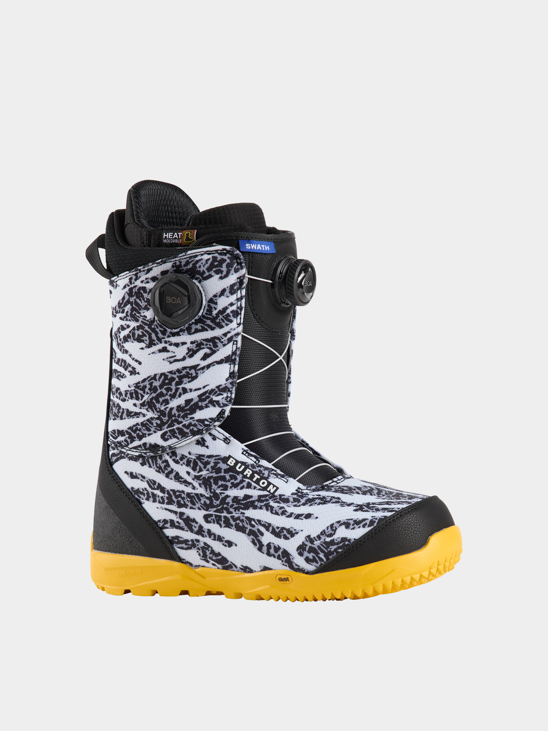 Pentru bărbați Încălțăminte pentru snowboard Burton Swath Boa (zebra/goldenrod)