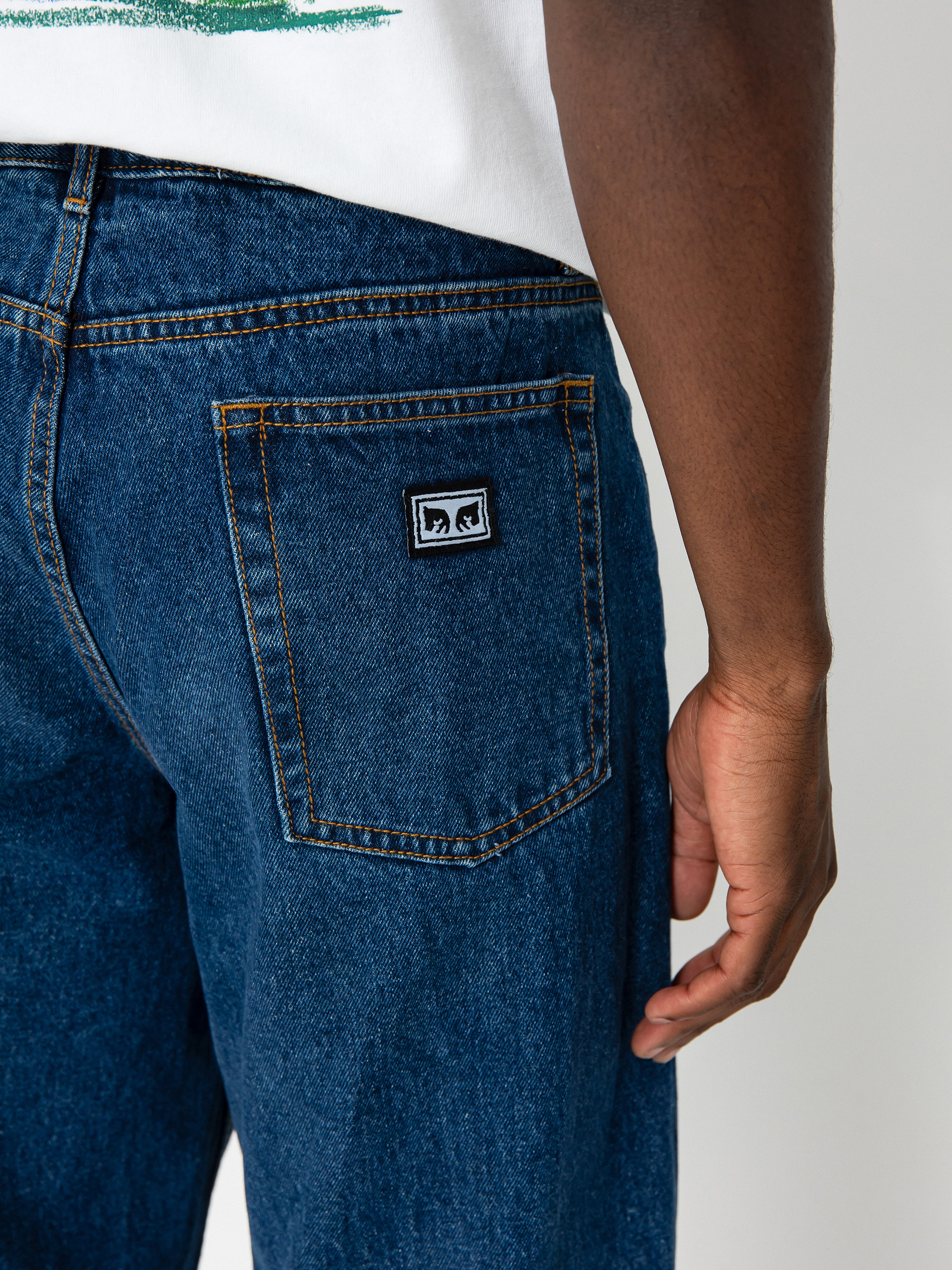 Pantaloni OBEY Hardwork Denim (stonewash indigo)
