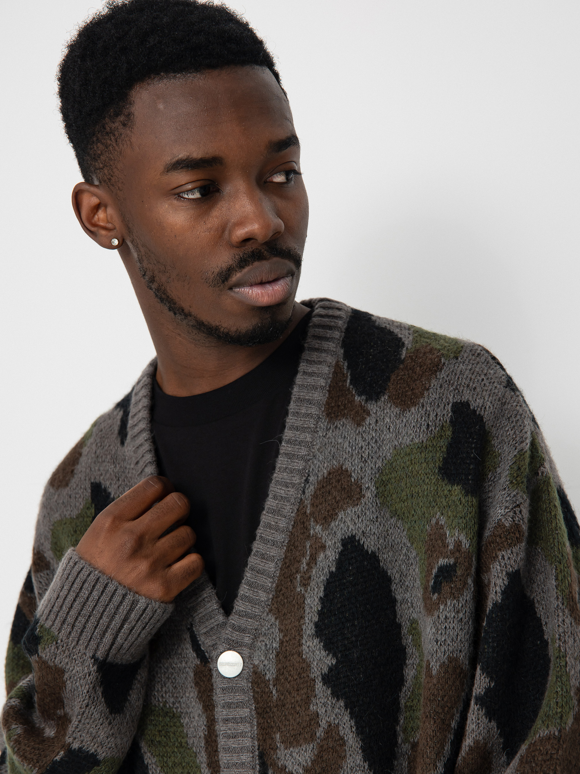 Pulover Carhartt WIP Merton Cardigan (camo duck jacquard/grey)