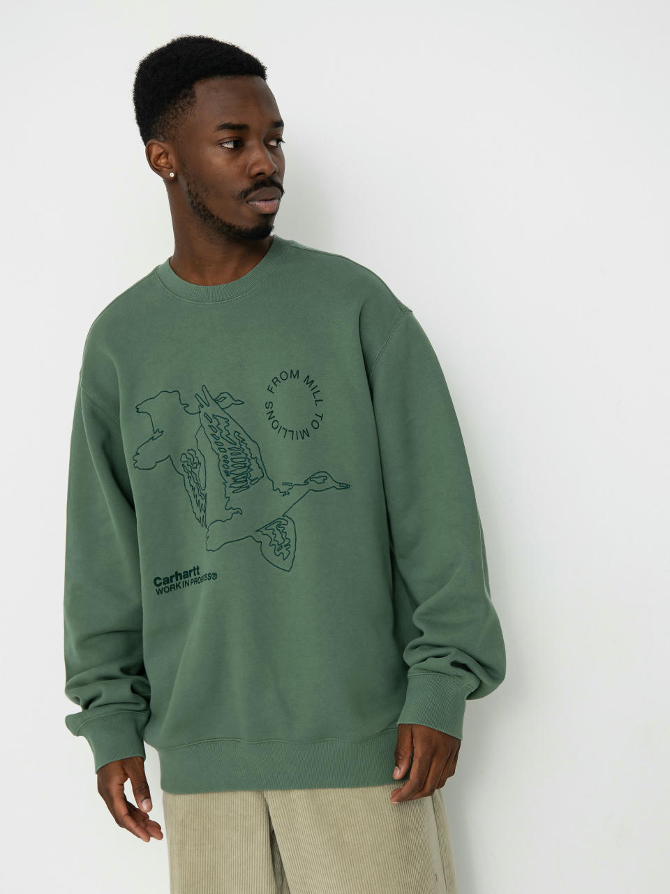 Hanorac Carhartt WIP Flying Ducks (duck green)