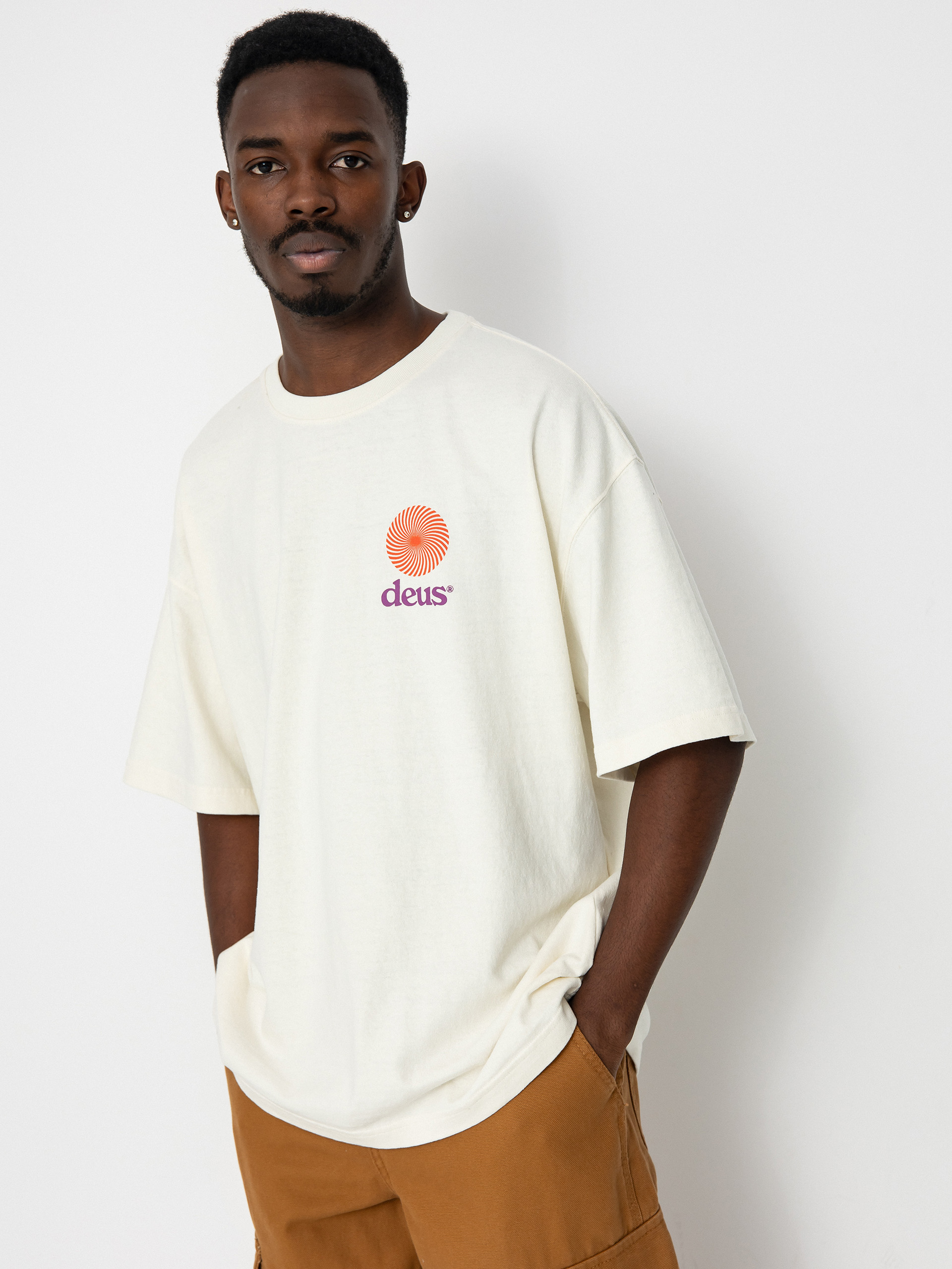 Tricou Deus Ex Machina Strata (vintage white)