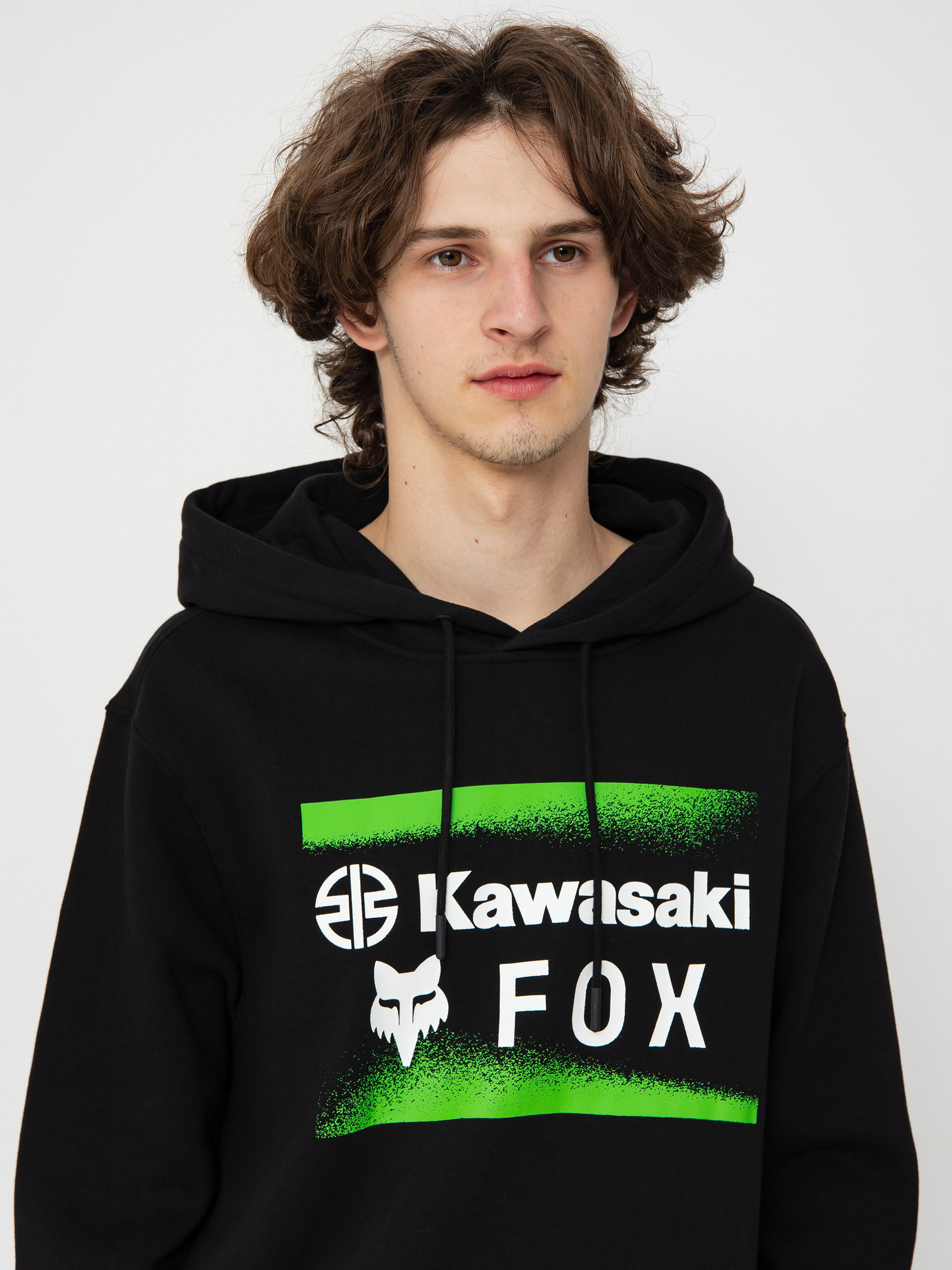 Hanorac cu glugă Fox X Kawasaki HD (black)