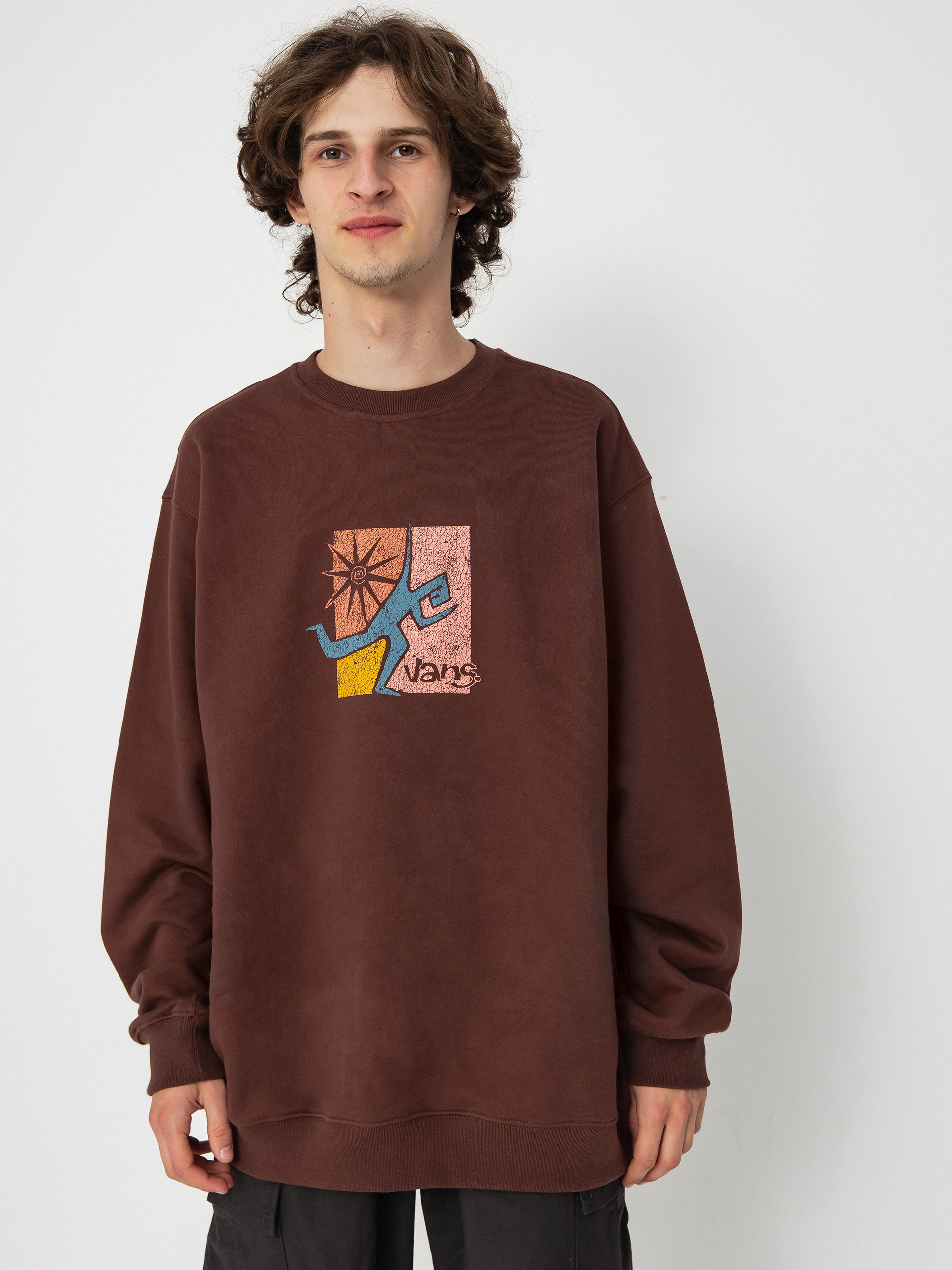 Hanorac Vans Style Guy Loose Crew (bitter chocolate)