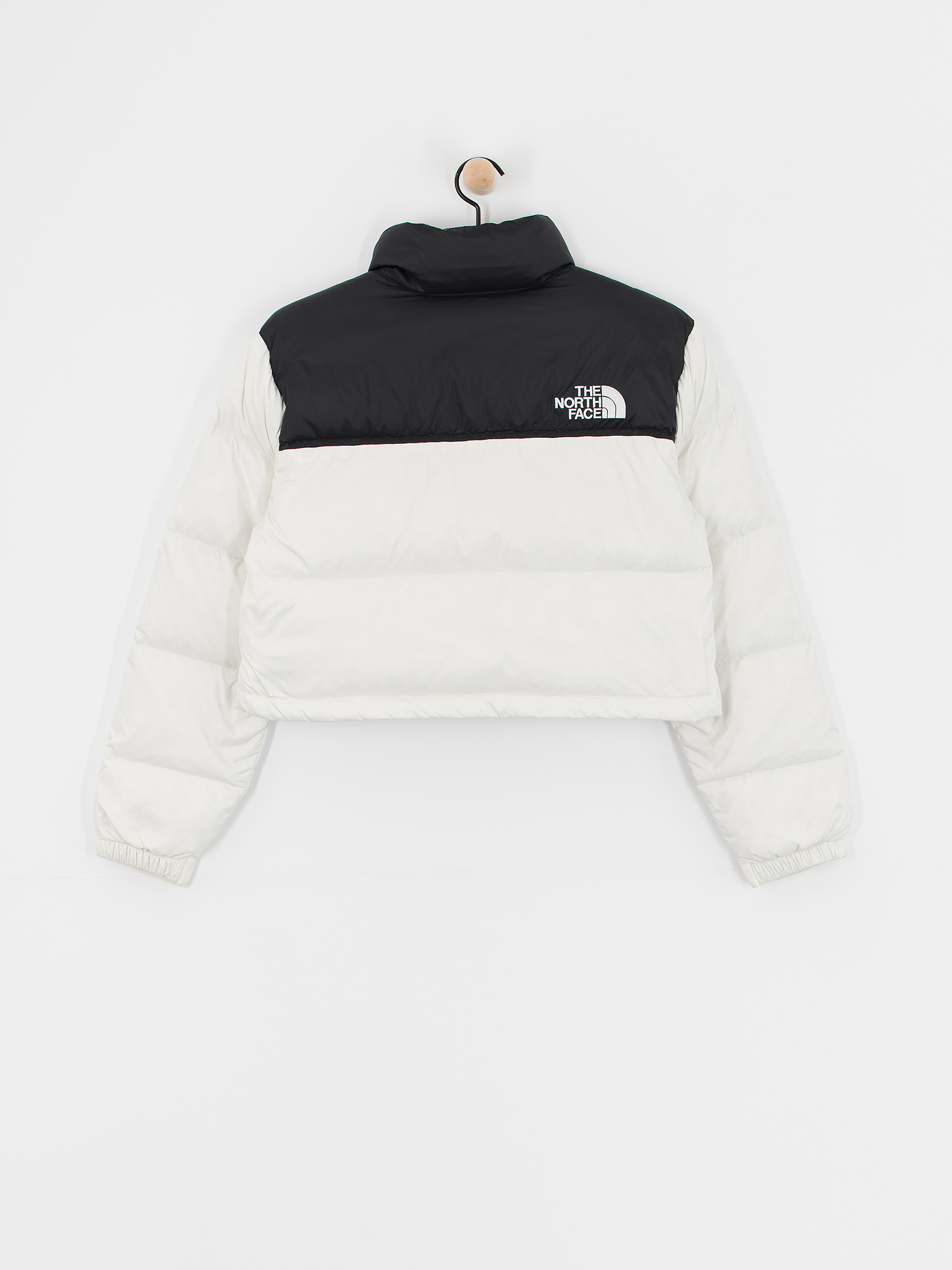 Geacă The North Face Nuptse Short Wmn (white dune/tnf black)