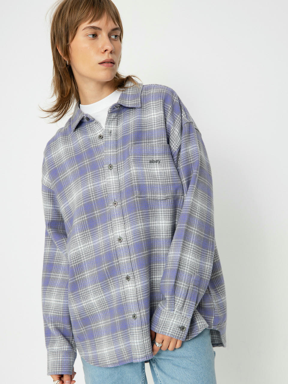 Cămașă OBEY Belmont Plaid Wmn (aster purple)