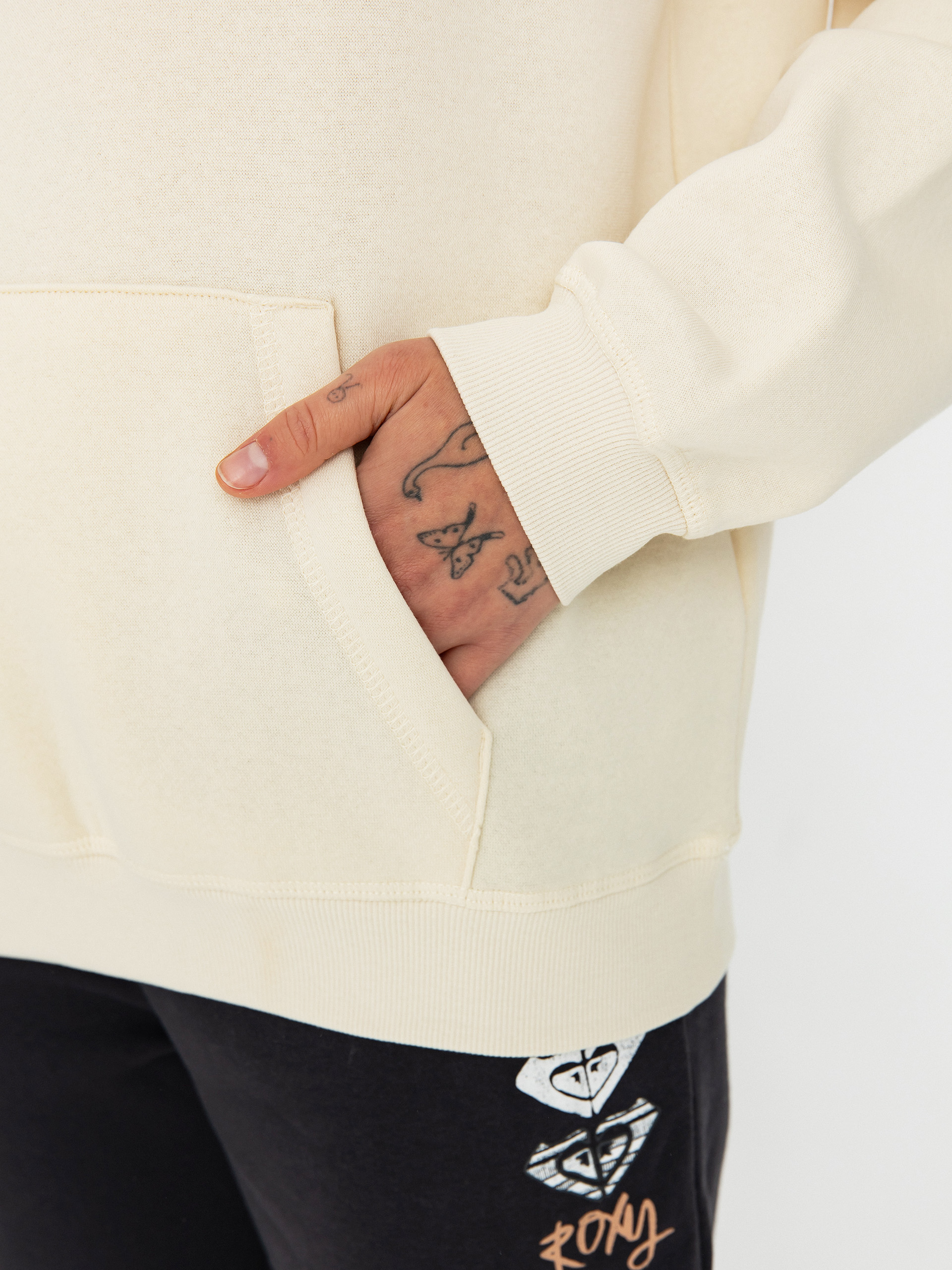 Hanorac cu glugă Roxy Surf Stoked Brushed A HD Wmn (parchment)