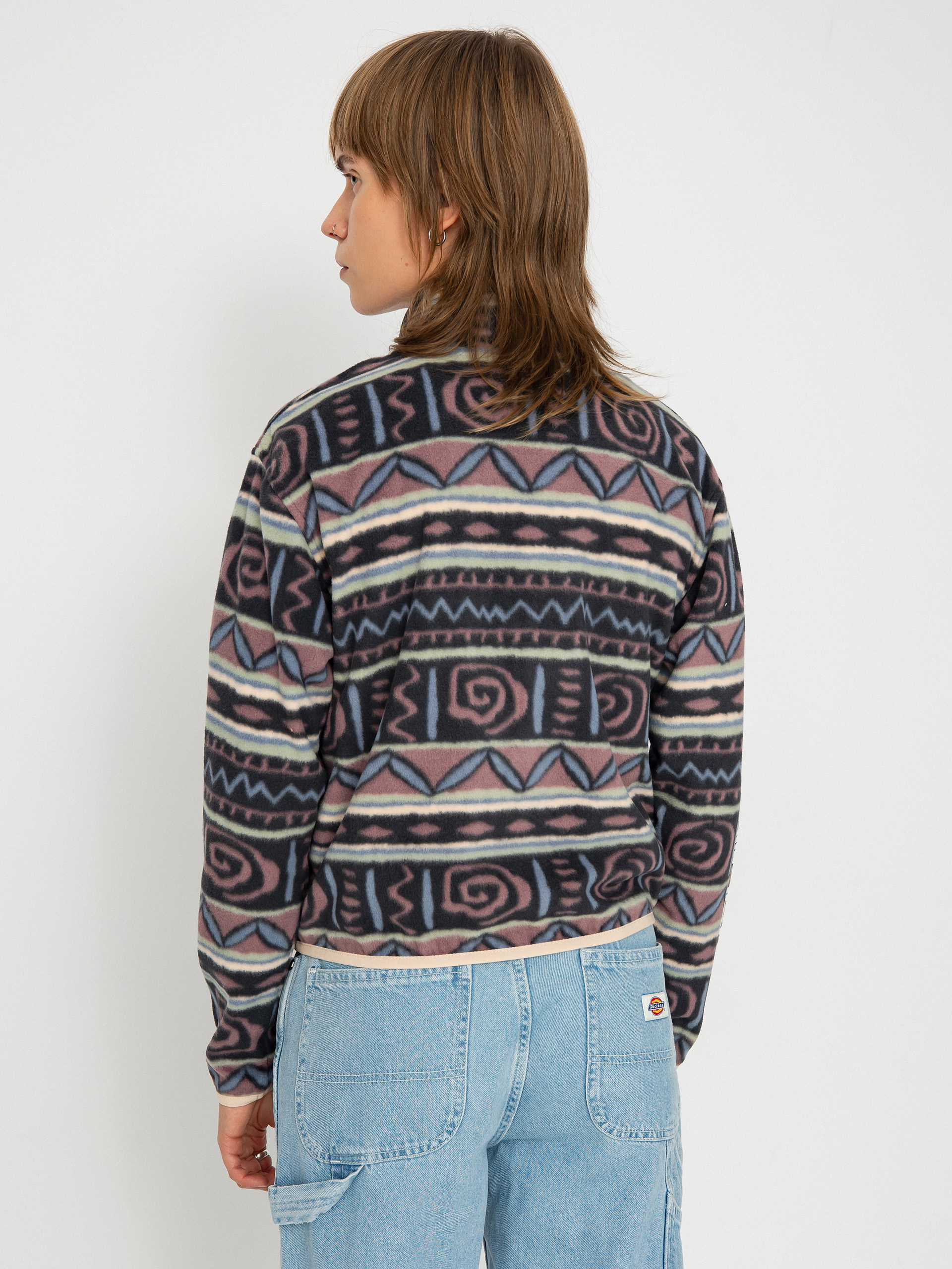 Pentru femei Hanorac din fleece Quiksilver Uni FZ Polar Fleece (grape shake heritage stripe 64)