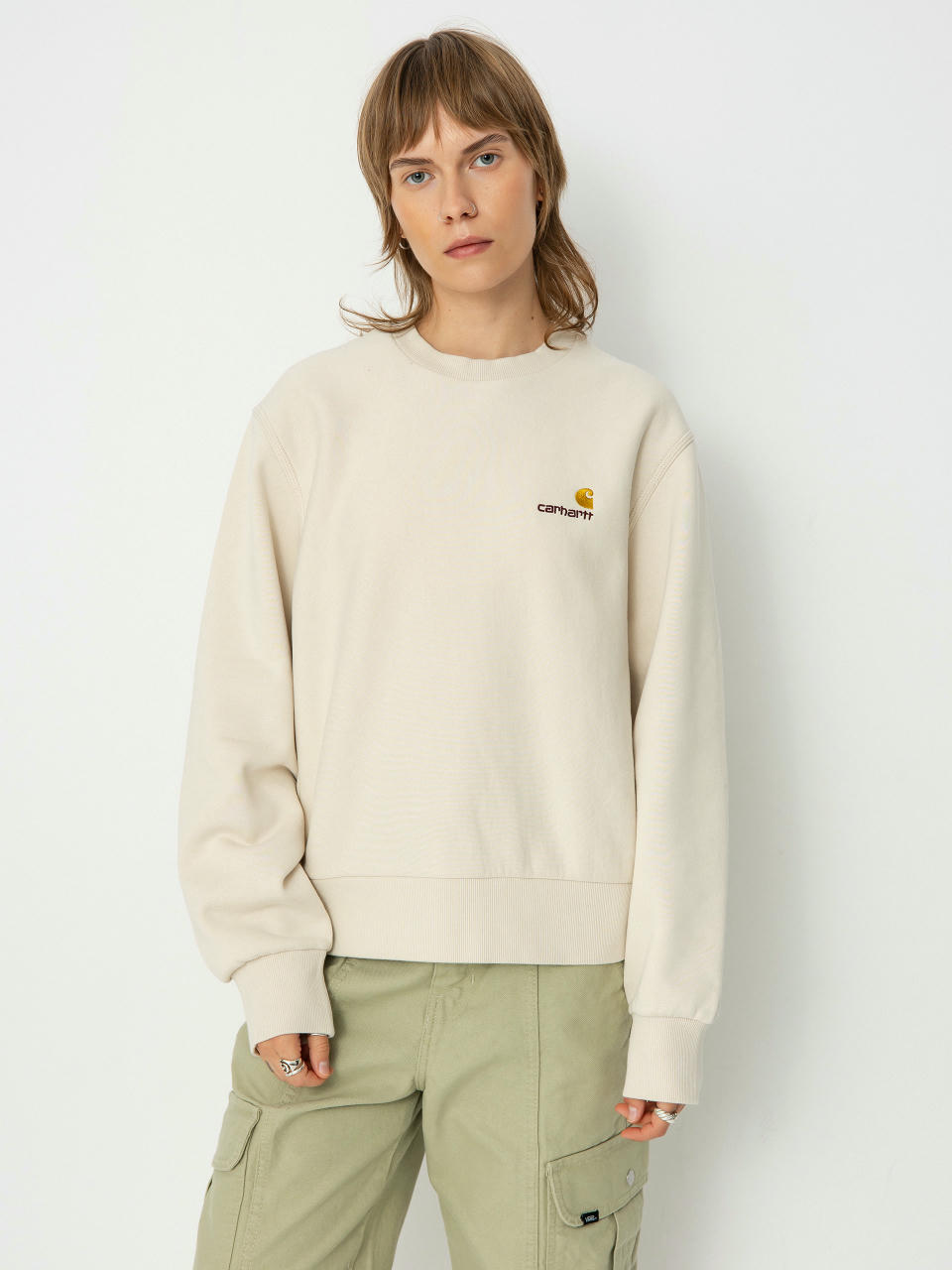 Hanorac Carhartt WIP American Script Wmn (moonbeam)