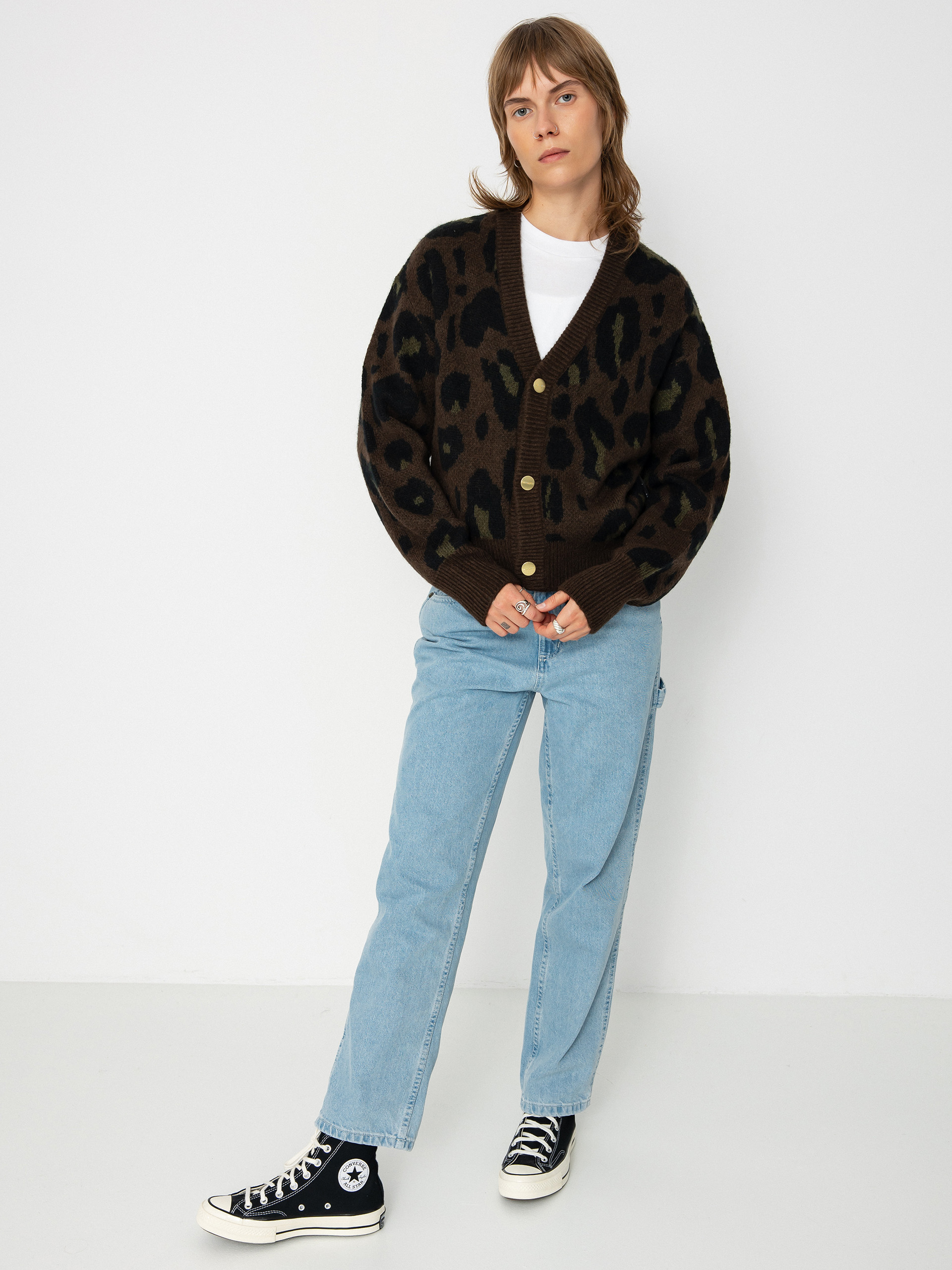 Pulover Carhartt WIP Merton Cardigan Wmn (camo leo jacquard/tamarind)