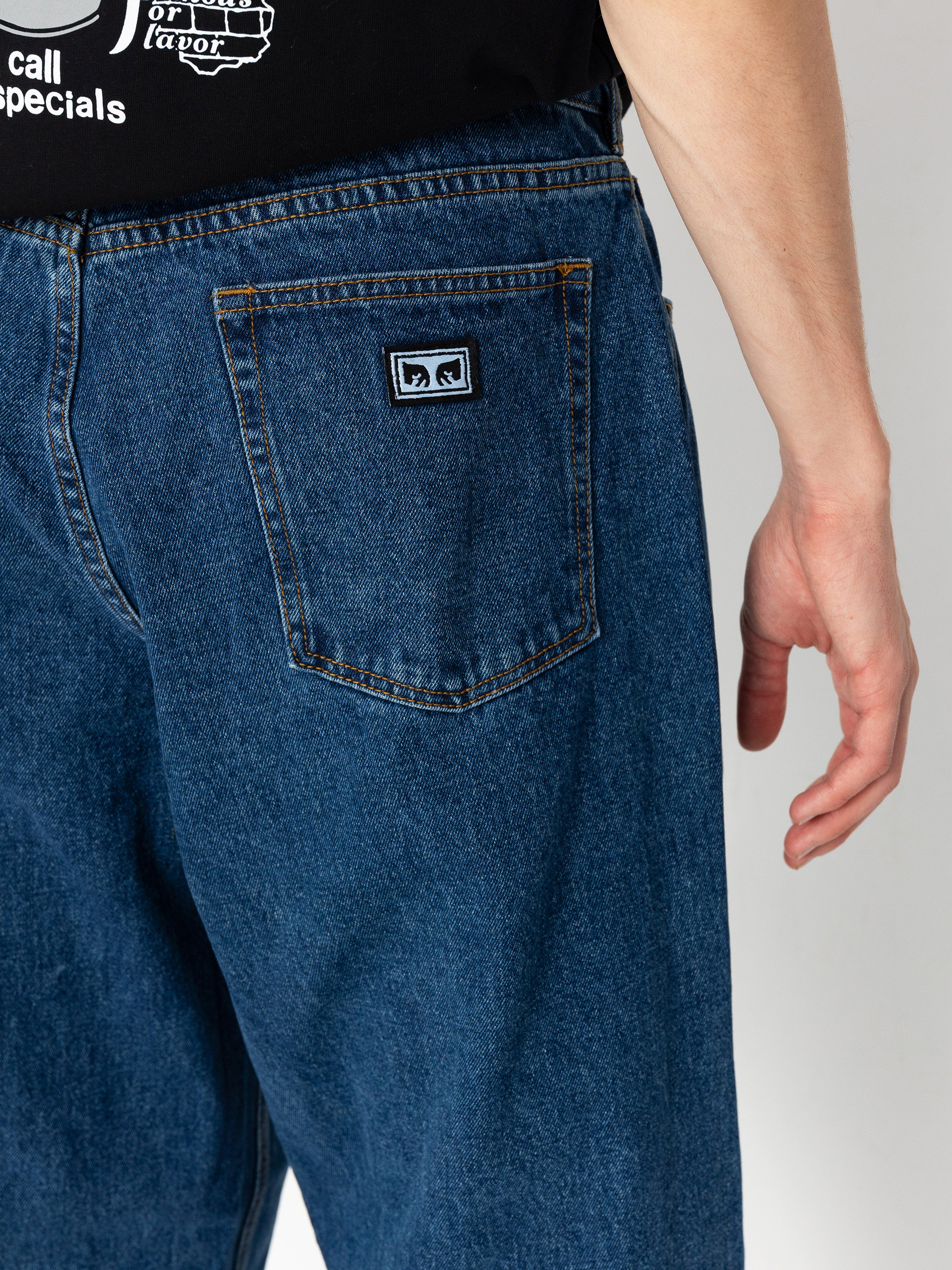 Pantaloni OBEY Bigwig Baggy Denim (stone wash indigo)