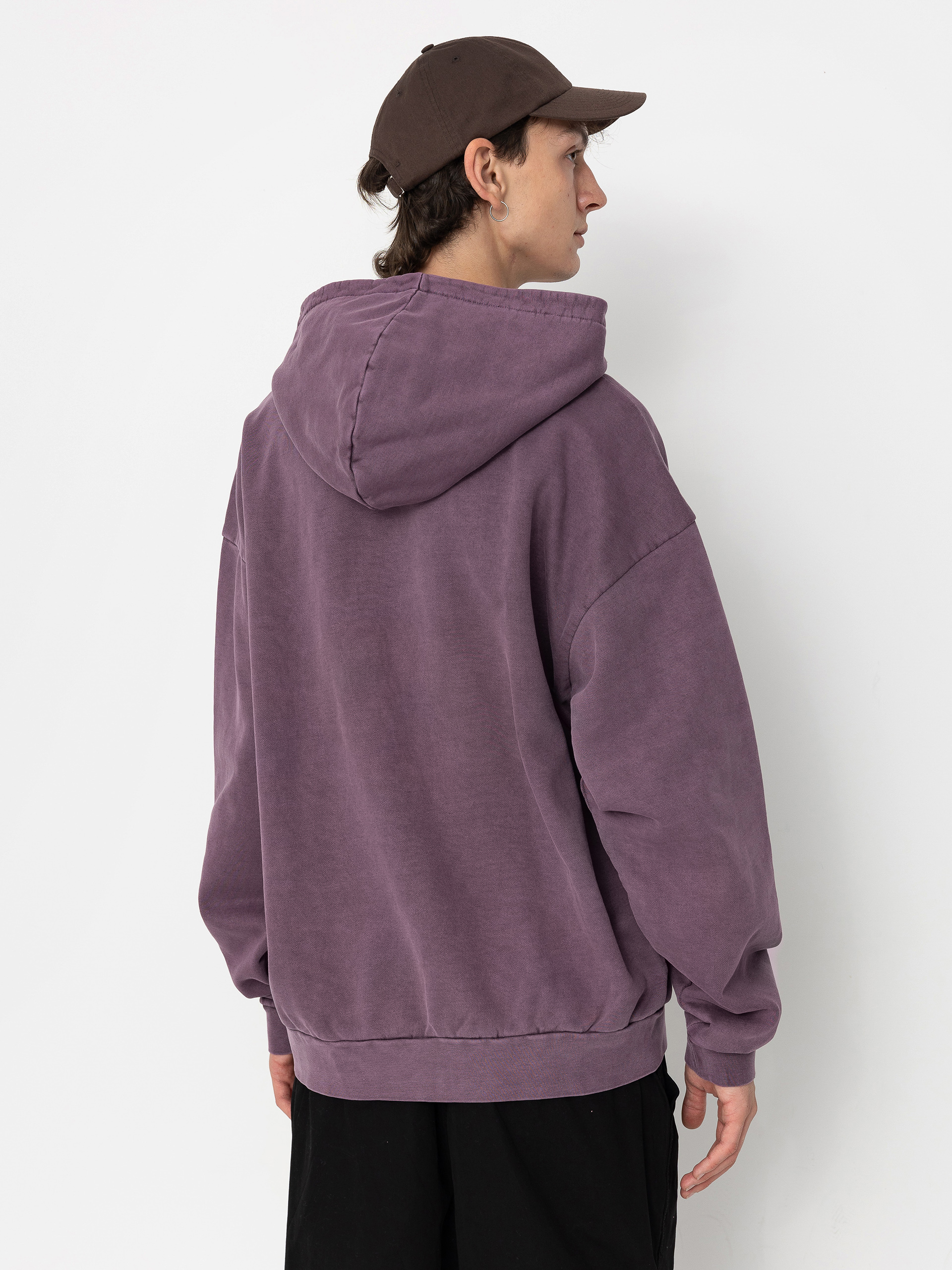 Hanorac cu glugă OBEY Lowercase Pigment HD (pigment plum perfect)