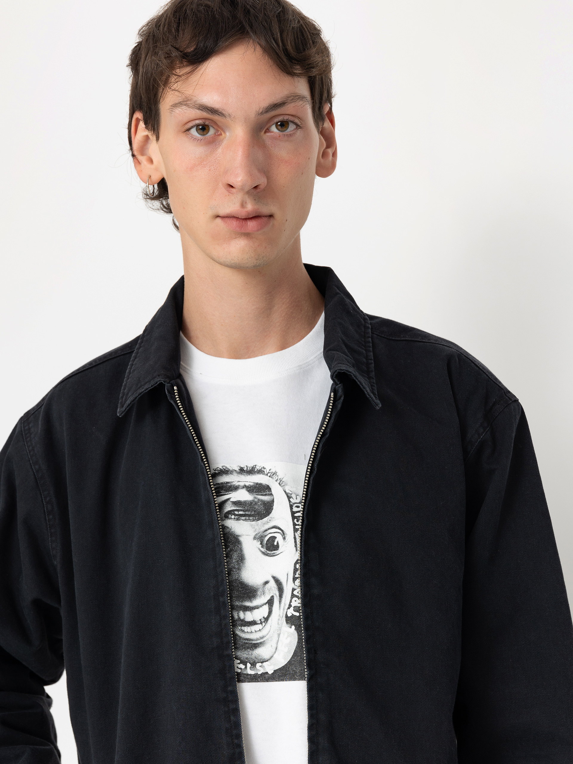 Geacă OBEY Head Jazz Zip Up (digital black faded wash)