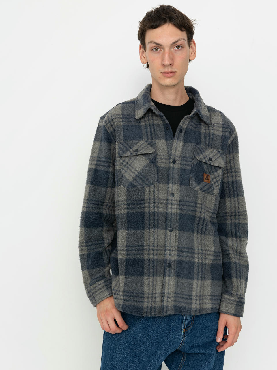 Cămașă Brixton Bowery Arctic Stretch Ls (washed navy/beige plaid)