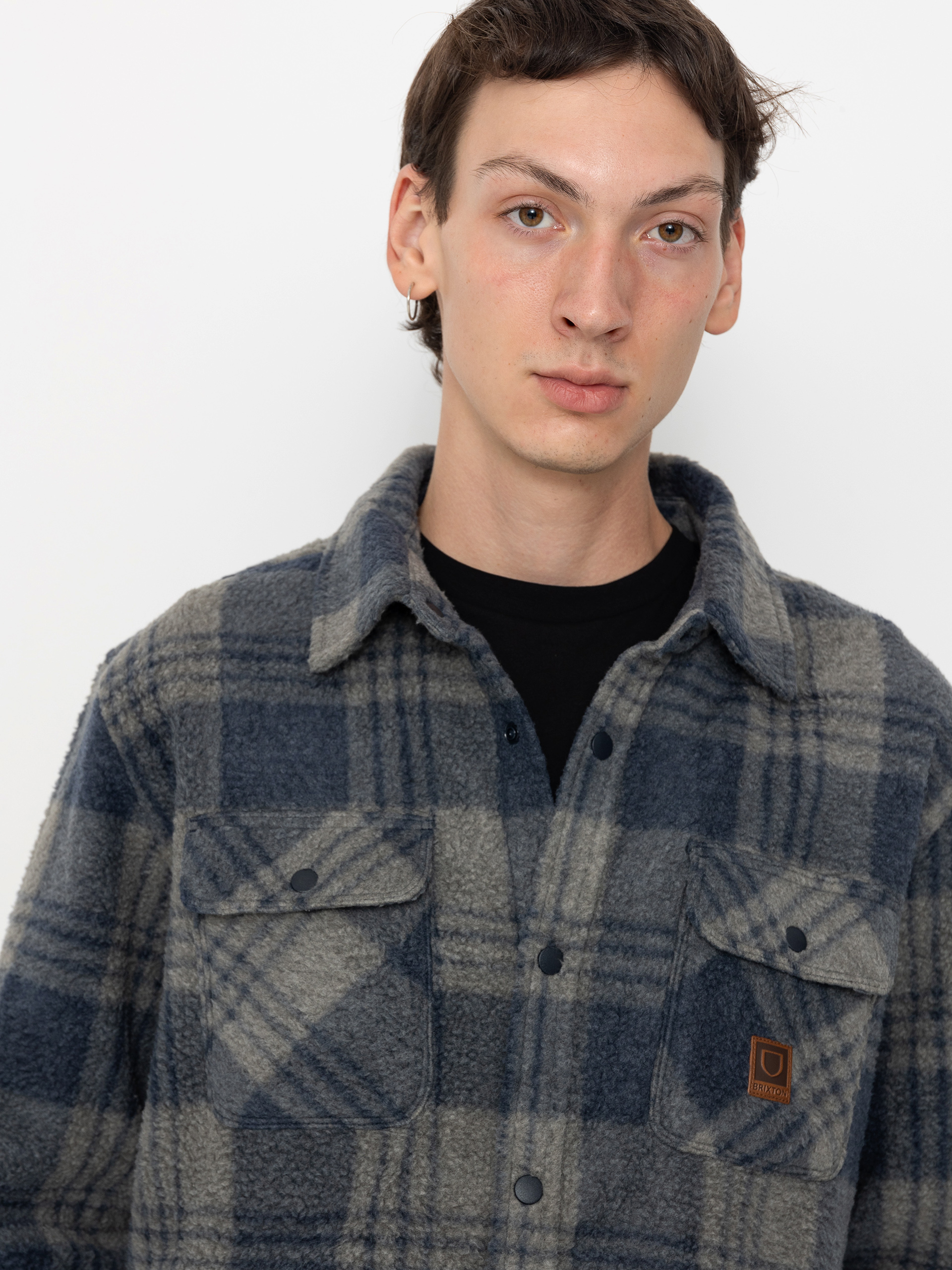 Cămașă Brixton Bowery Arctic Stretch Ls (washed navy/beige plaid)